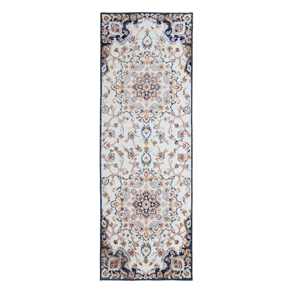 Flair Rugs, Behúň Plaza Mabel Navy – na von aj na doma, 80x230, viacfarebná, chodba / predsieň