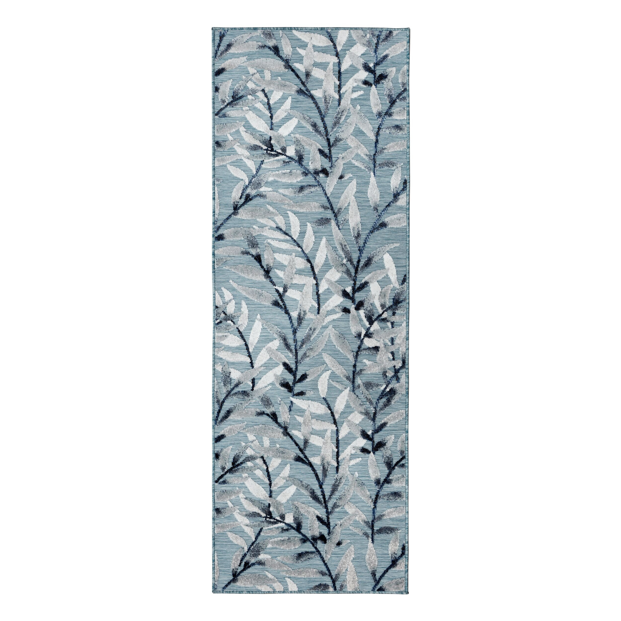 Flair Rugs, Behúň Plaza Willow Blue – na von aj na doma, 80x230, modrá, chodba / predsieň