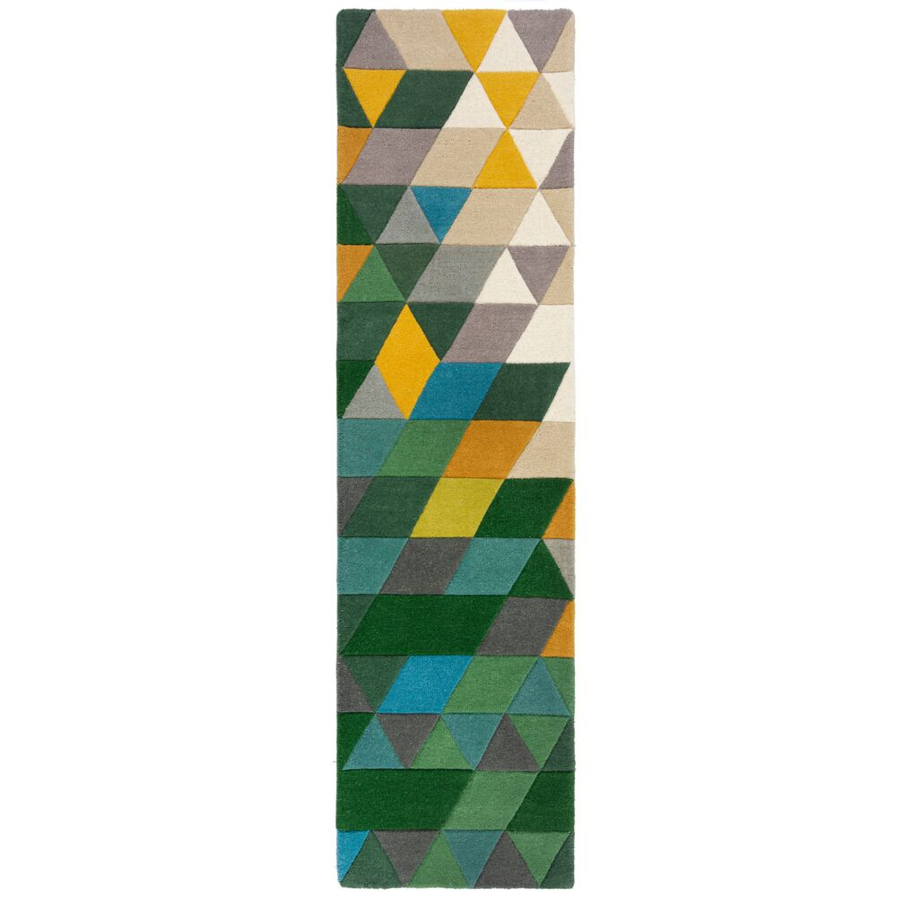 Ručne všívaný behúň Illusion Prism Green/Multi - 60x230 cm Flair Rugs koberce 