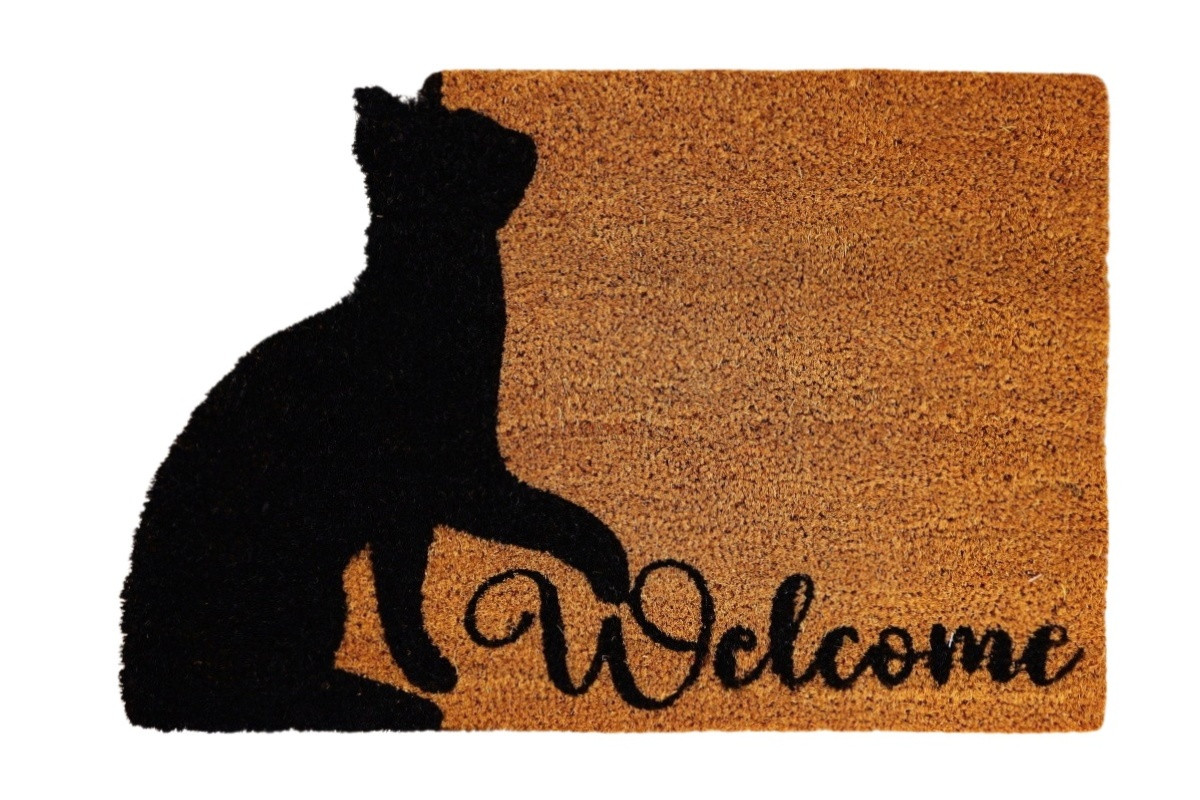 Trade Concept, Rohožka Kokos Welcome Mačka - na von aj na doma, 40x60, hnedá, chodba / predsieň