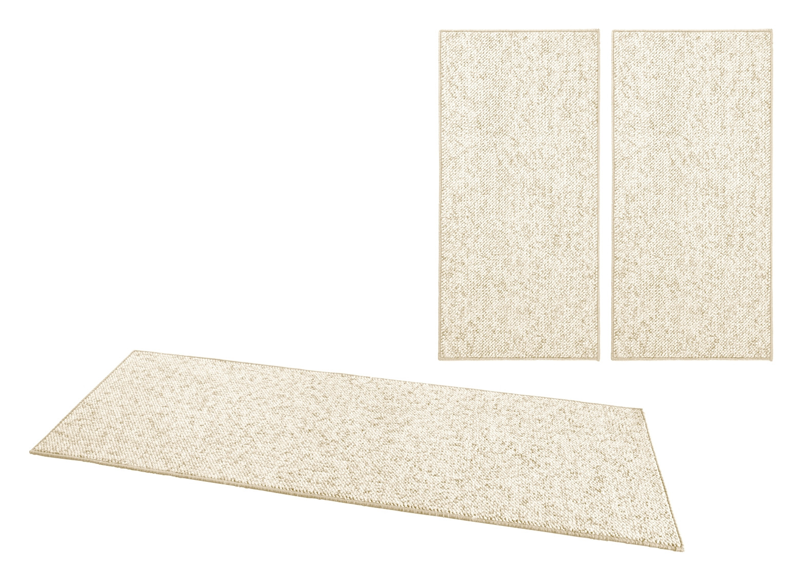 BT Carpet, Spálňová sada Wolly 102843 Creme, 3 diely: 67x140 (2x), 67x250 (1x), biela, spálňa