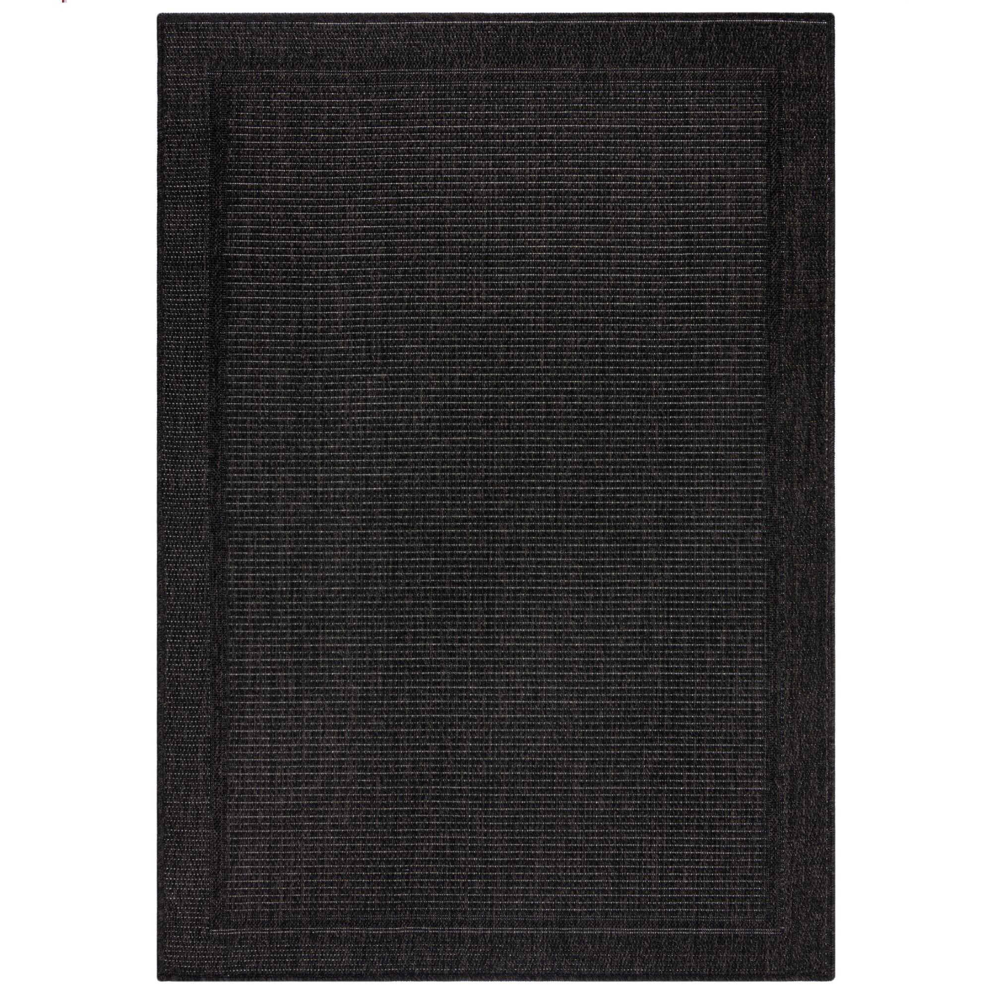 Flair Rugs, AKCIA: 133x170 cm Kusový koberec Aruba Alfresco Weave Charcoal – na von aj na doma, čierna, chodba / predsieň