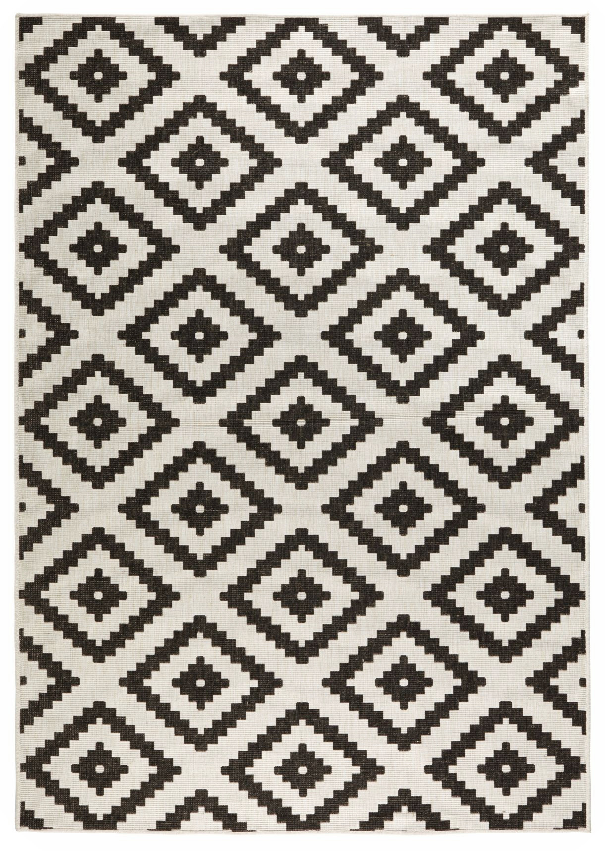 Hanse Home, Kusový koberec Twin-Wendeteppiche 103129 schwarz creme – na von aj na doma, 120x170, čiernobiela, chodba / predsieň