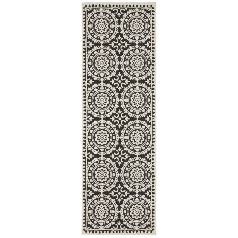 Hanse Home, Behúň Twin Supreme 104129 Black / Cream – na von aj na doma, 80x350, čiernobiela, chodba / predsieň