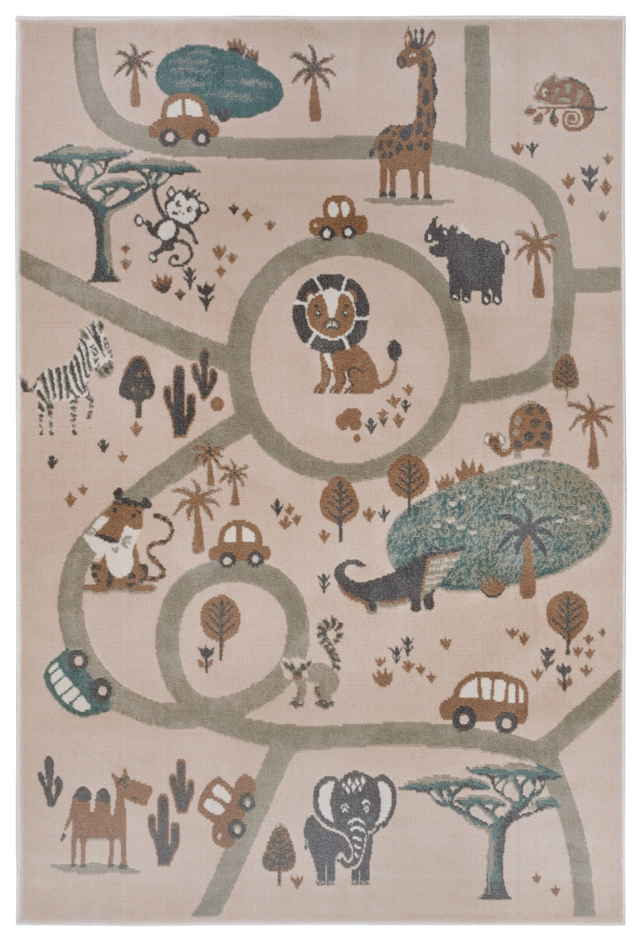 Hanse Home, Detský koberček Adventures 105972 Cream Brown Grey, 120x170, béžová, detská izba