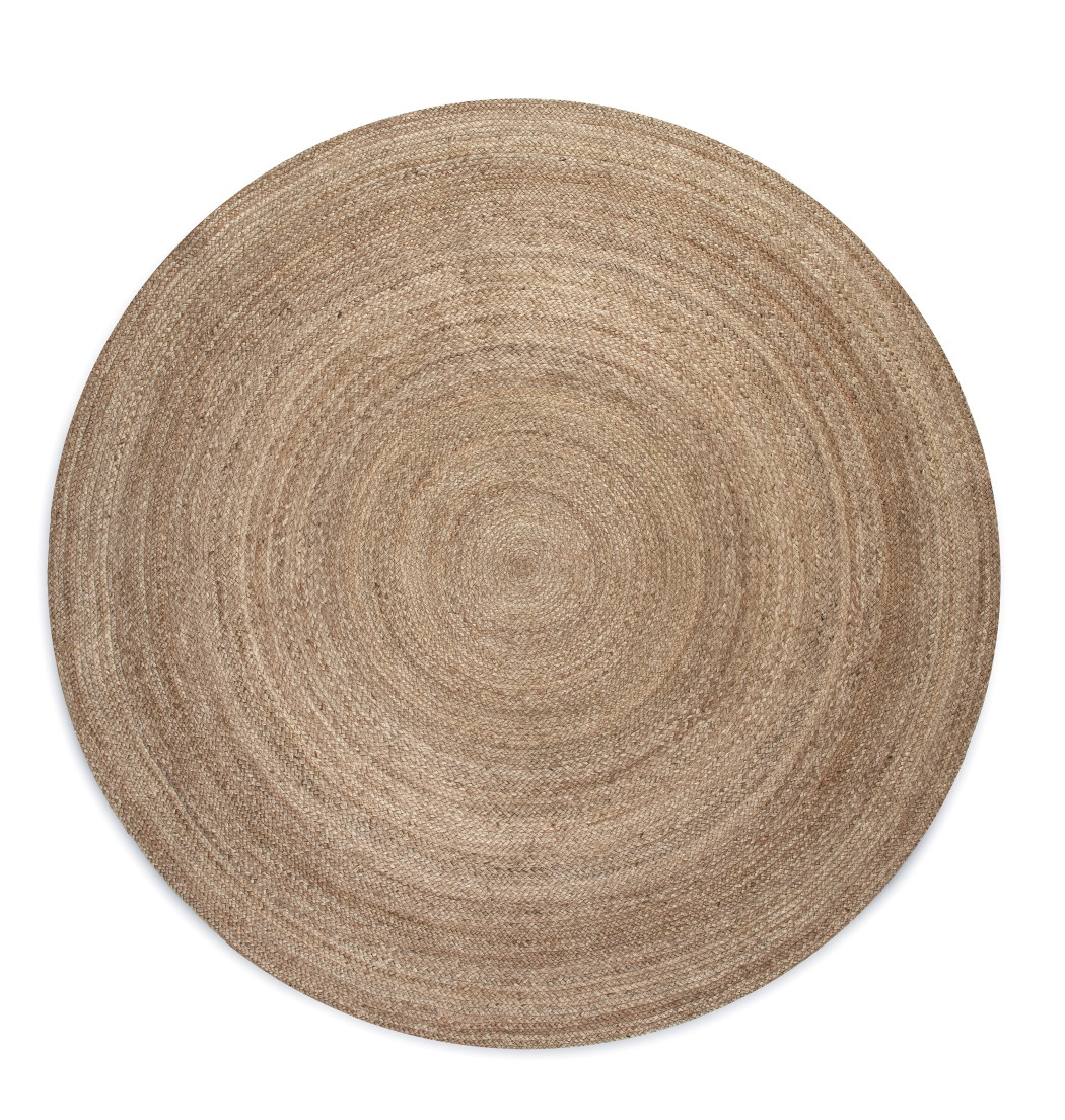 Hanse Home, Kusový koberec Jute Braided 106006 Grey Brown, 100x100 (priemer) kruh, hnedá, chodba / predsieň