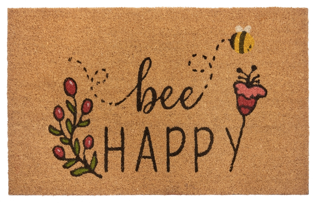 Hanse Home, Rohožka Bee happy 105572 - na von aj na doma, 45x75, hnedá, chodba / predsieň