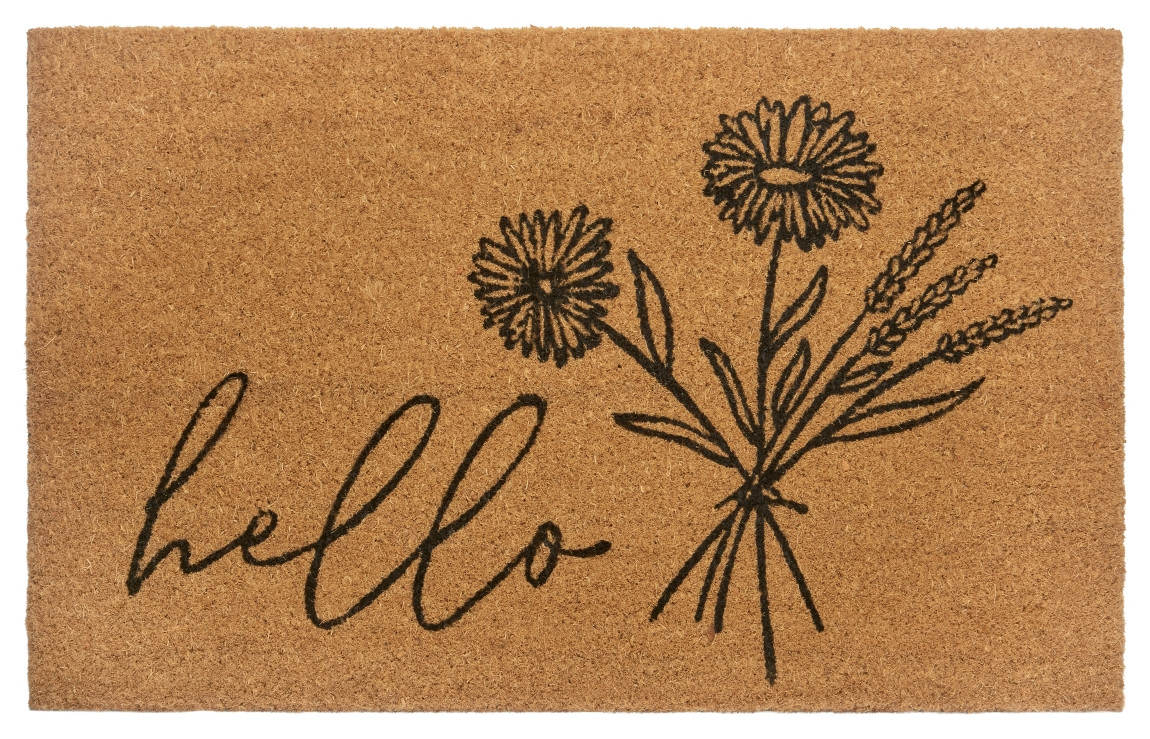 Hanse Home, Rohožka Hello 105569 - na von aj na doma, 45x75, hnedá, chodba / predsieň