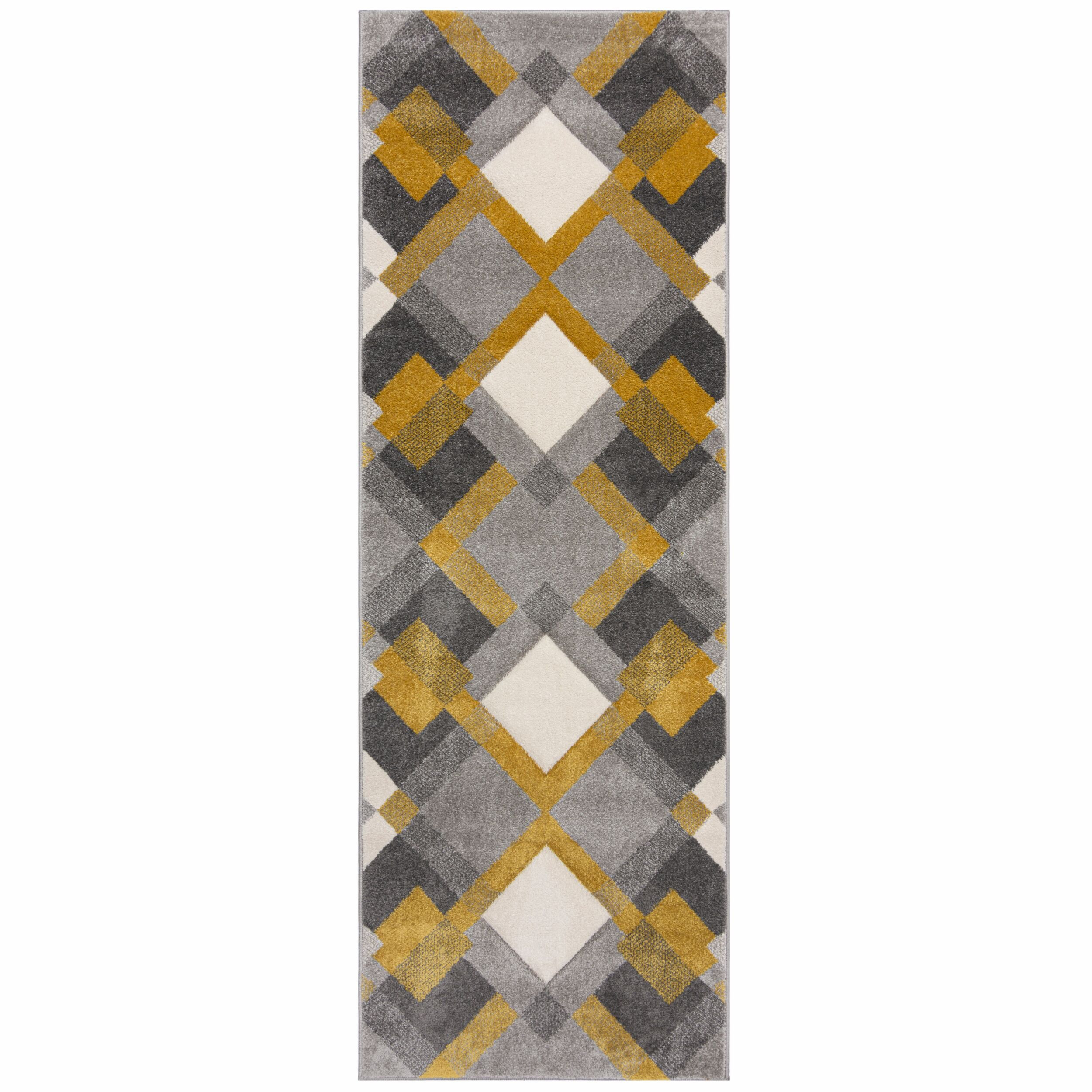 Flair Rugs, Behúň Hand Carved Nimbus Grey/Ochre, 80x230, žltá, chodba / predsieň