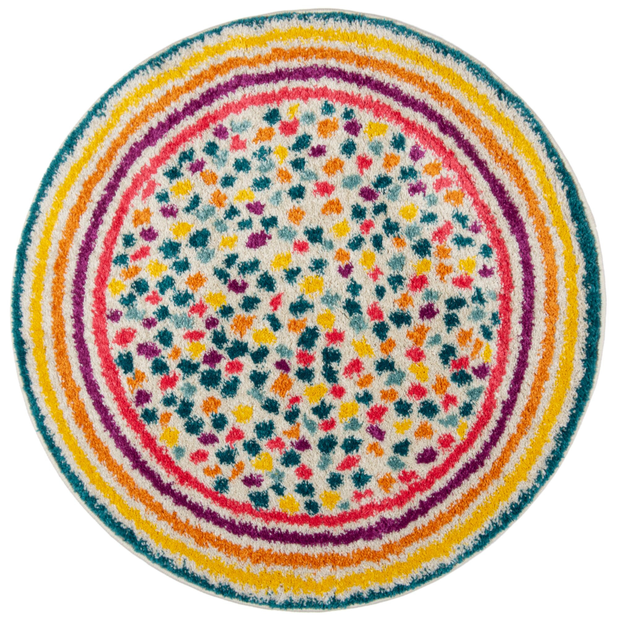 Flair Rugs, Kusový koberec Menara Rainbow Spot Multi kruh, 100x100 (priemer) kruh, viacfarebná, detská izba