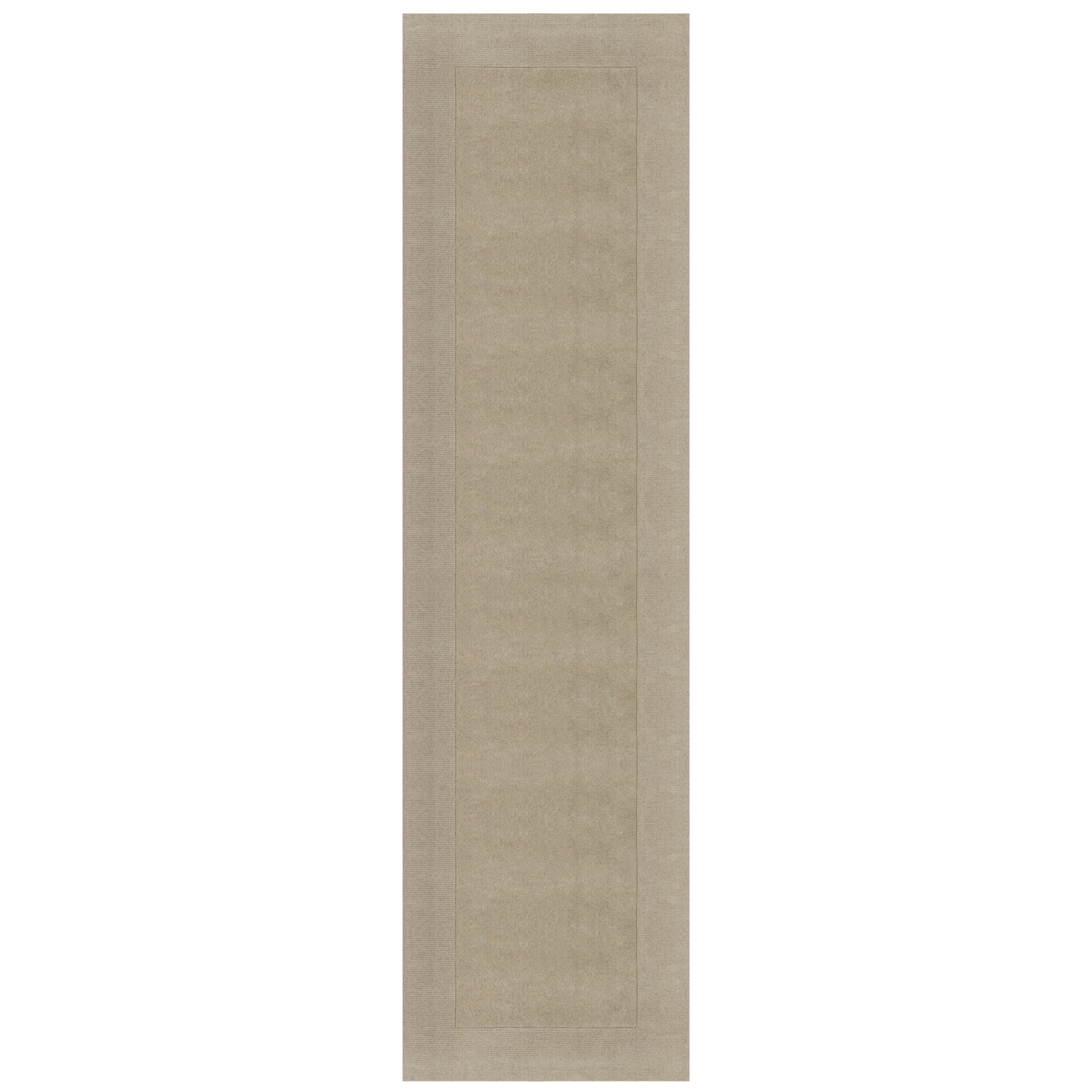 Flair Rugs, Ručne tkaný behúň Tuscany Textured Wool Border Natural, 60x230, béžová, obývacia izba