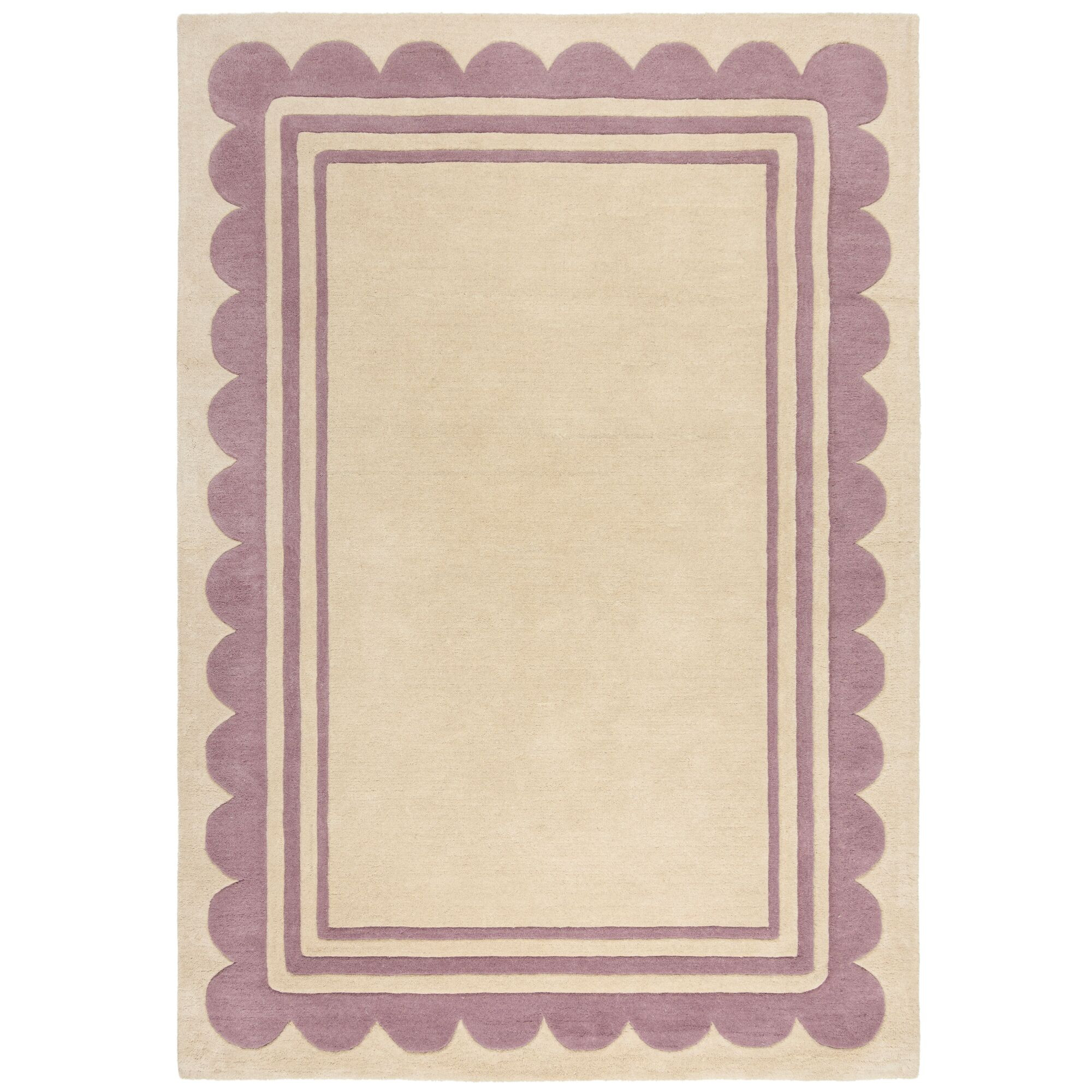 Flair Rugs, Ručne všívaný kusový koberec Lois Scallop Purple, 120x170, fialová, chodba / predsieň
