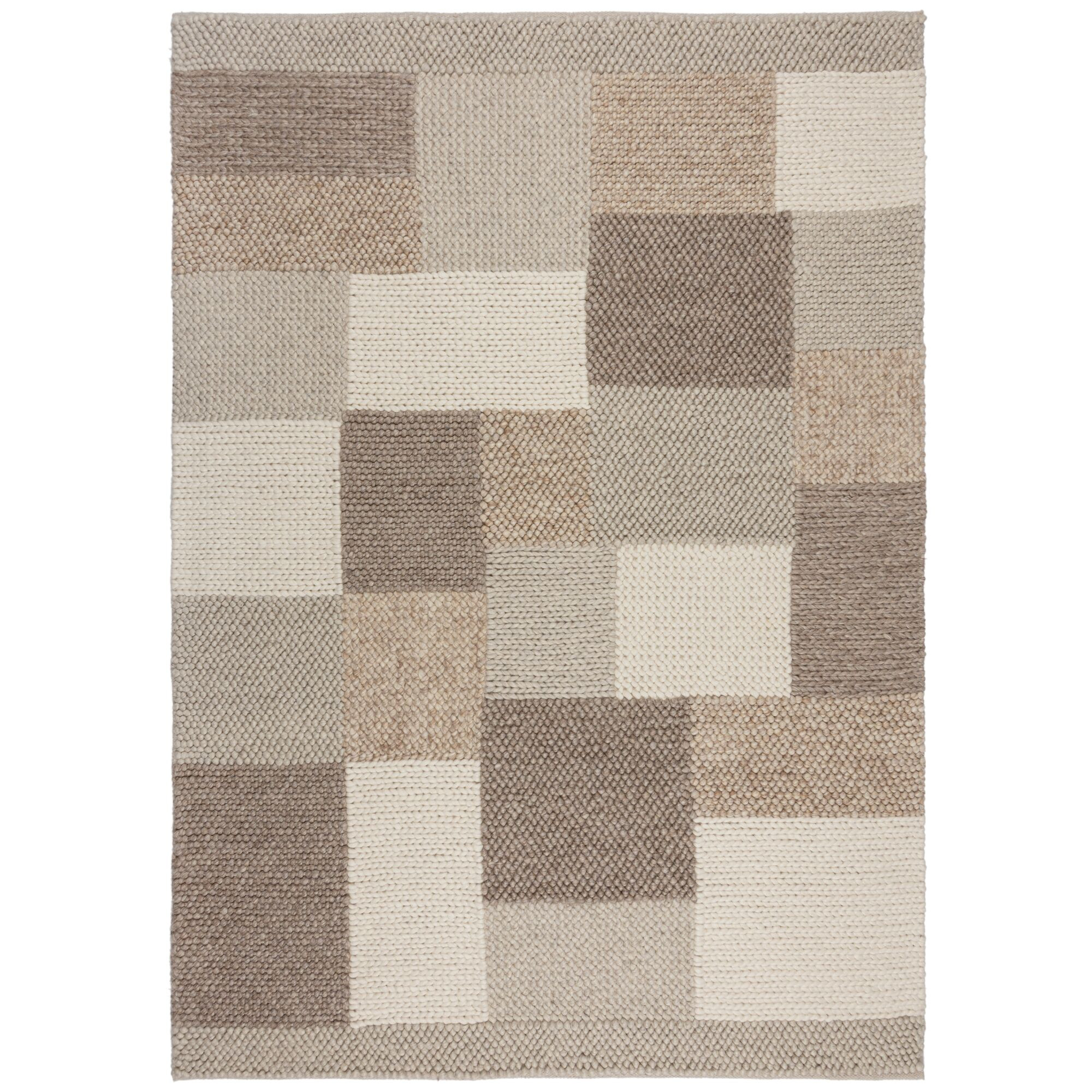 Flair Rugs, Ručne tkaný kusový koberec Minerals Patchwork Natural, 80x150, béžová, chodba / predsieň