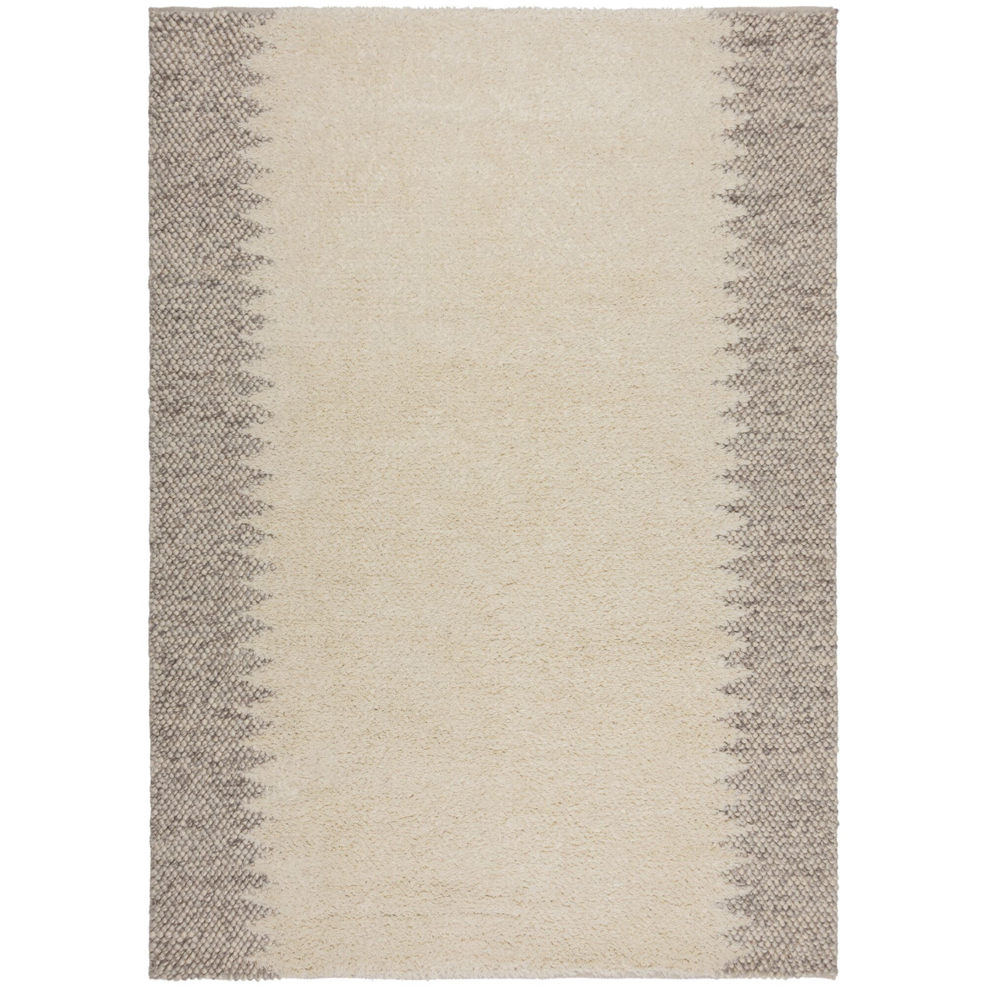 Flair Rugs, Ručne tkaný kusový koberec Minerals Border Natural, 80x150, biela, chodba / predsieň