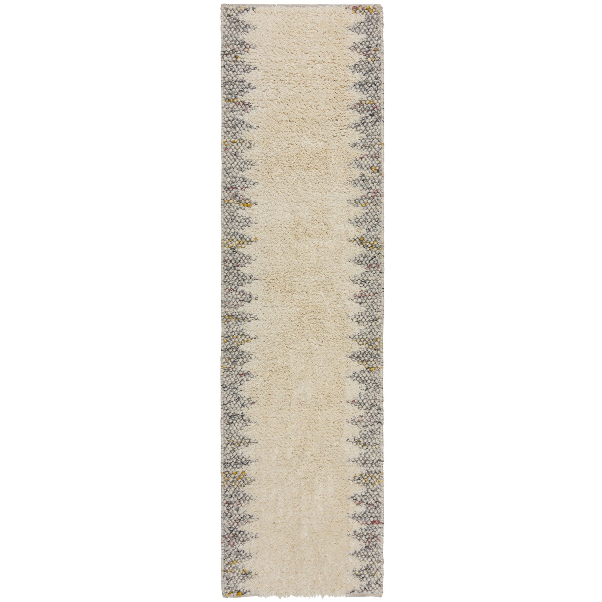 Flair Rugs, Ručne tkaný behúň Minerals Border Black/White, 60x230, biela, chodba / predsieň