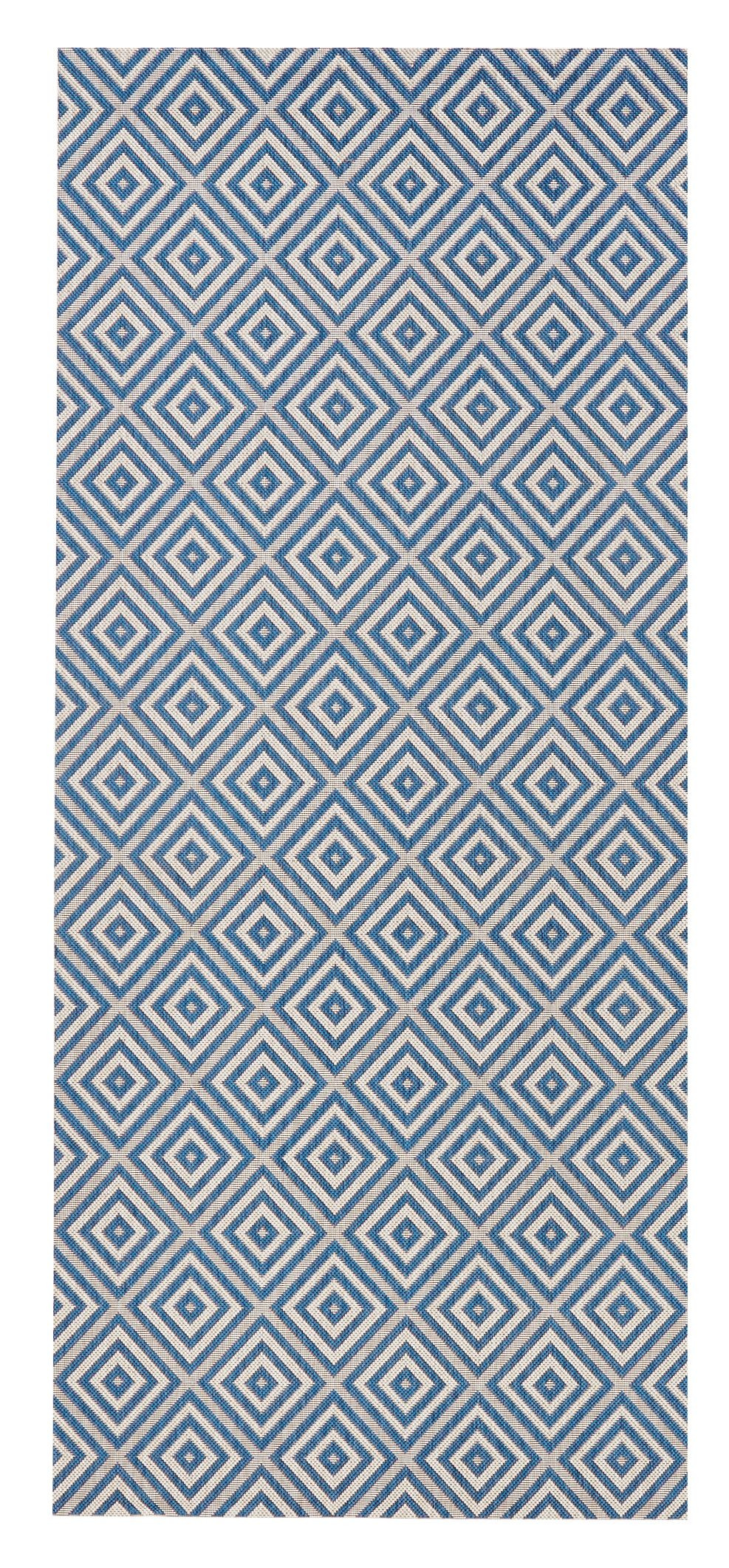 Hanse Home, Behúň Meadow 102468 Blue – na von aj na doma, 80x200, modrá, chodba / predsieň