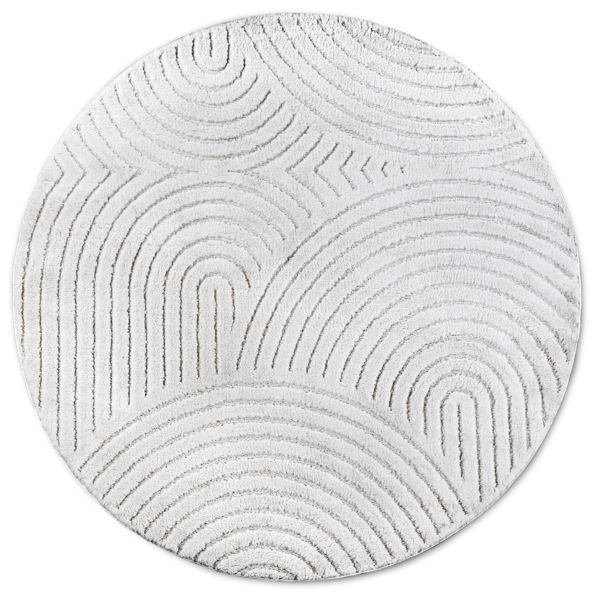 ELLE Decoration, Kusový koberec New York 106203 White kruh, 160x160 (priemer) kruh, biela, chodba / predsieň