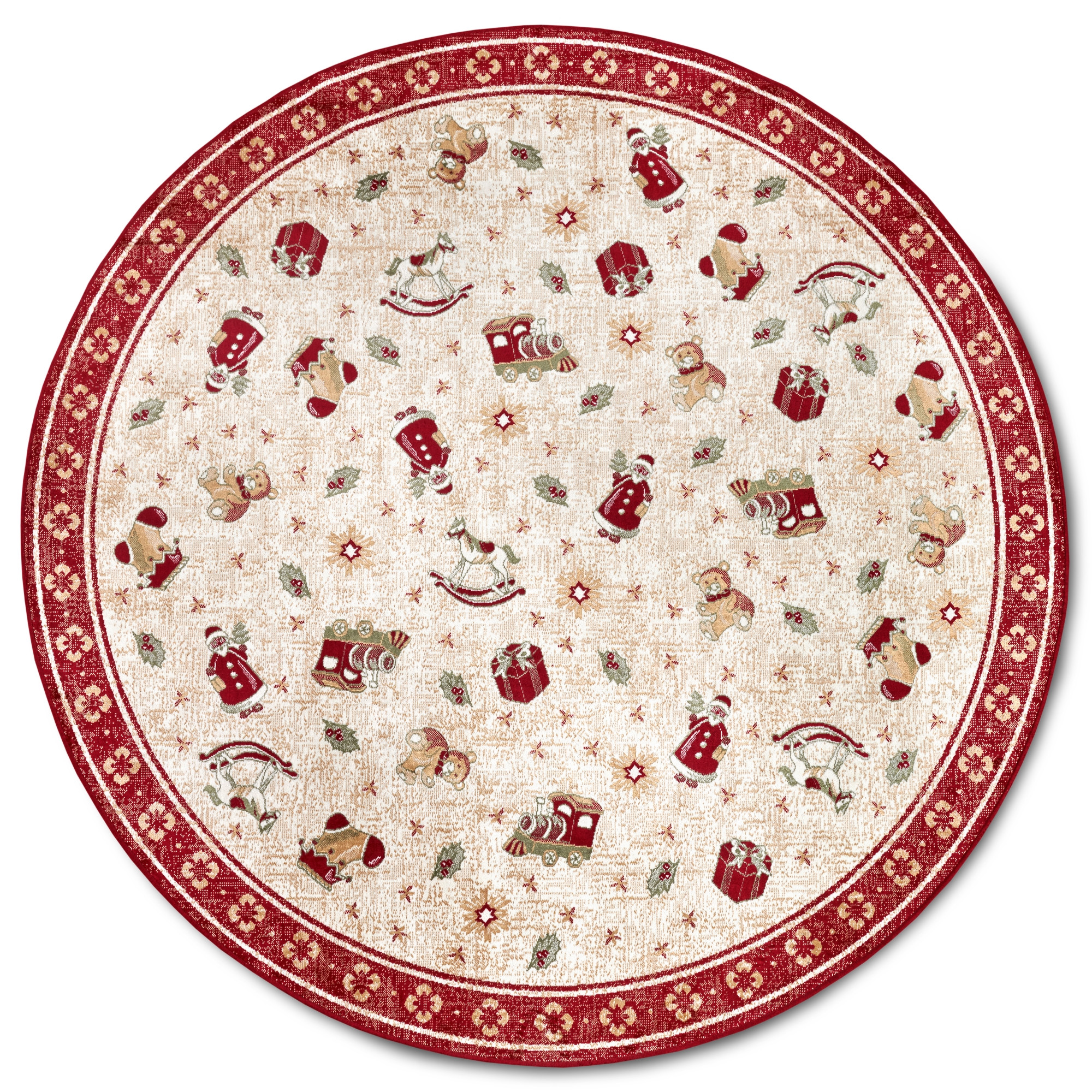 Villeroy & Boch, Kusový koberec Villeroy & Boch Toy's delight so strihaným vlasom 106217 Red, Multicolor kruh, 160x160 (priemer) kruh, červená, obývacia izba