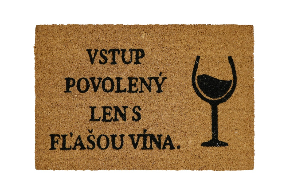Trade Concept, Rohožka Kokos Ľan s lahví vína - na von aj na doma, 40x60, hnedá, chodba / predsieň