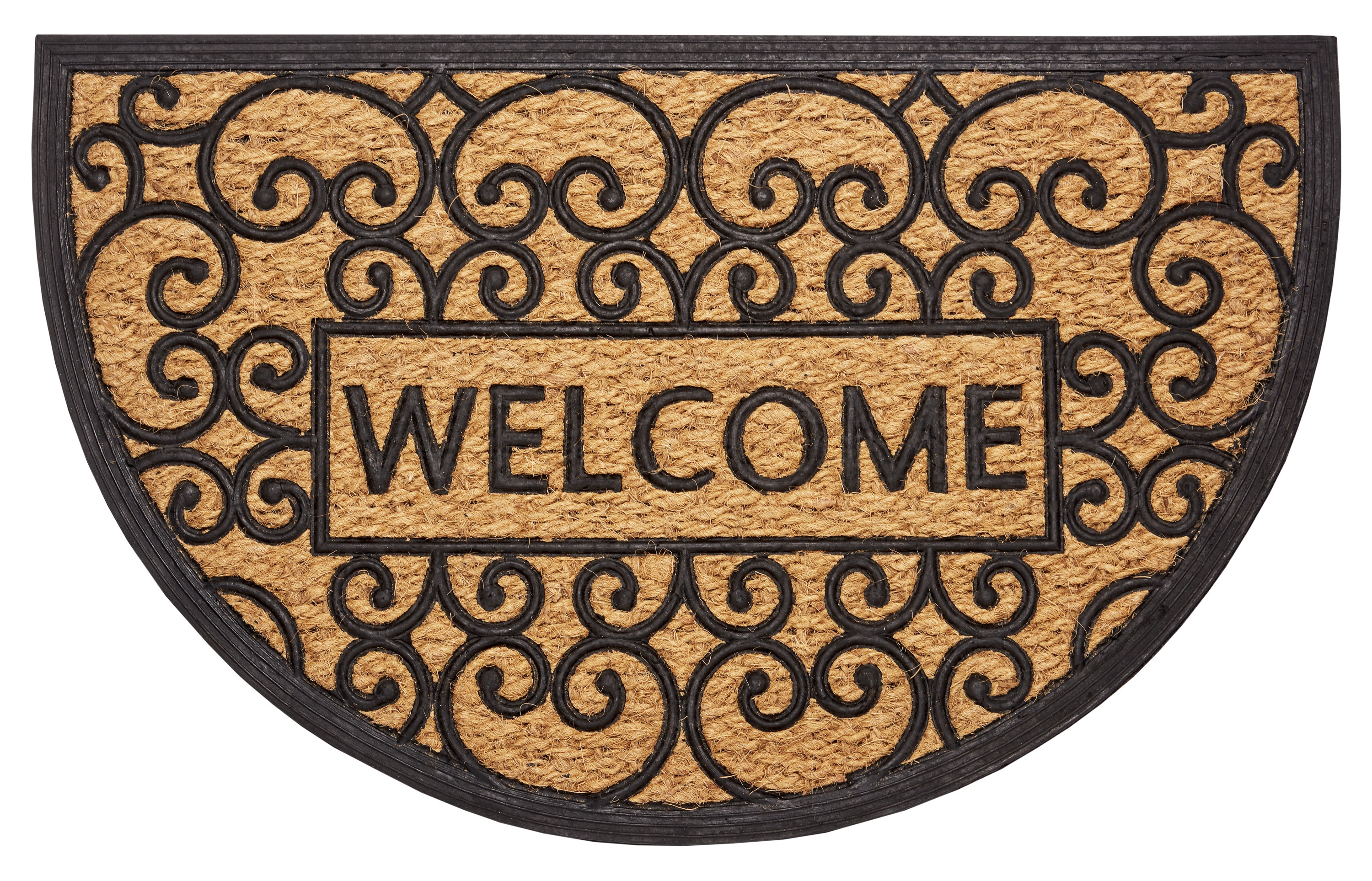 Hanse Home, Rohožka Mix Mats Cocos 105557 - na von aj na doma, 45x75 půlkruh, hnedá, chodba / predsieň