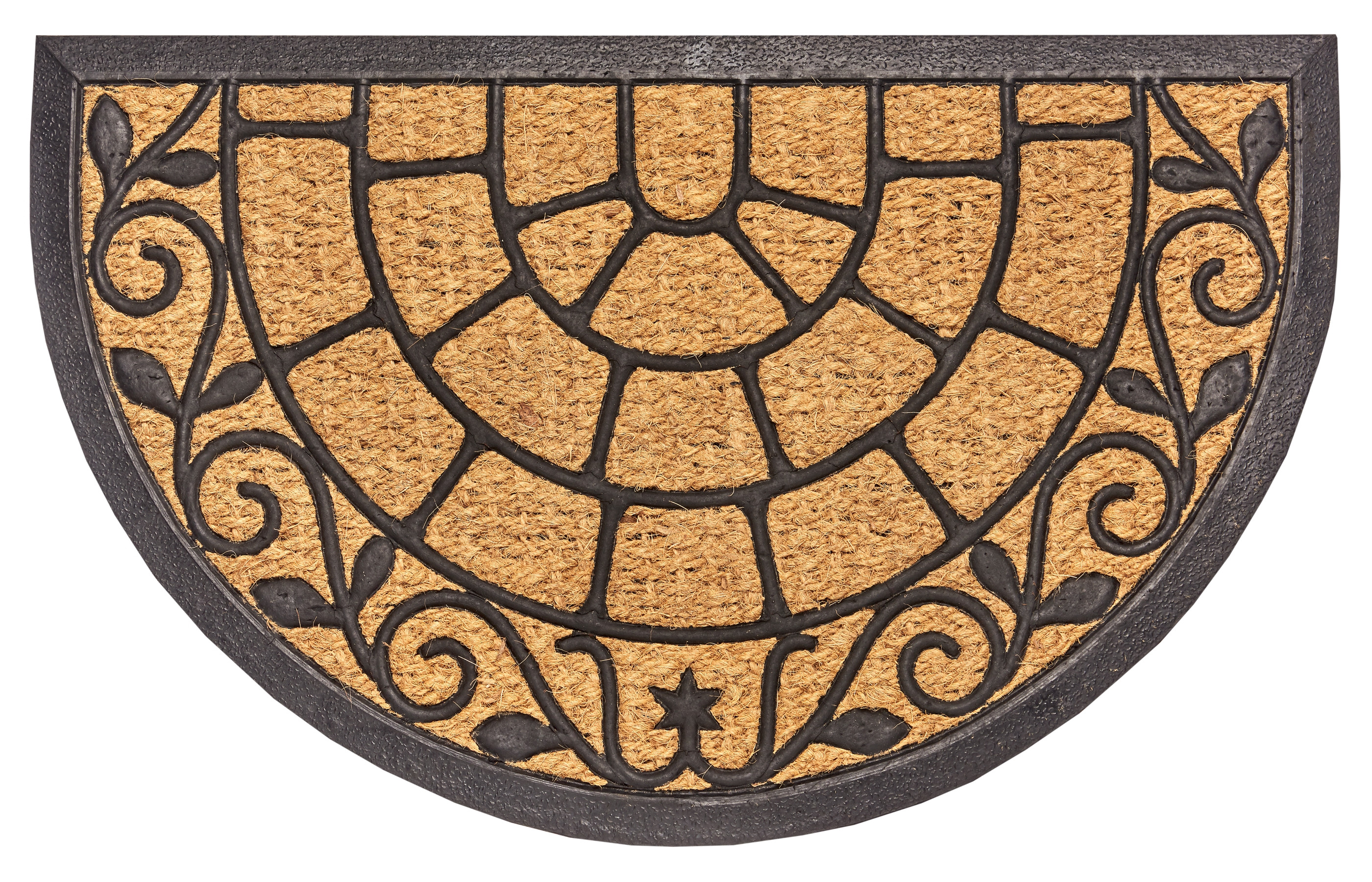 Hanse Home, Rohožka Mix Mats Cocos 105559 - na von aj na doma, 45x75 půlkruh, hnedá, chodba / predsieň