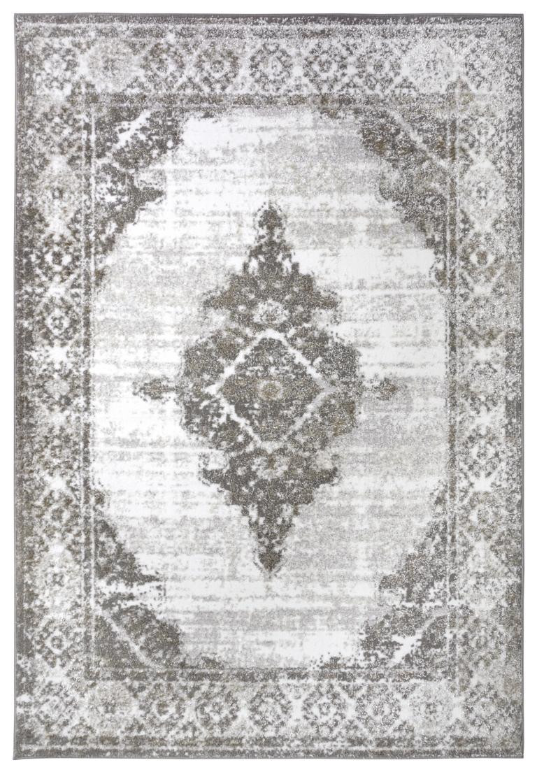 Hanse Home, Kusový koberec Shine 105918 Retro Cream Black, 120x170, šedá, obývacia izba