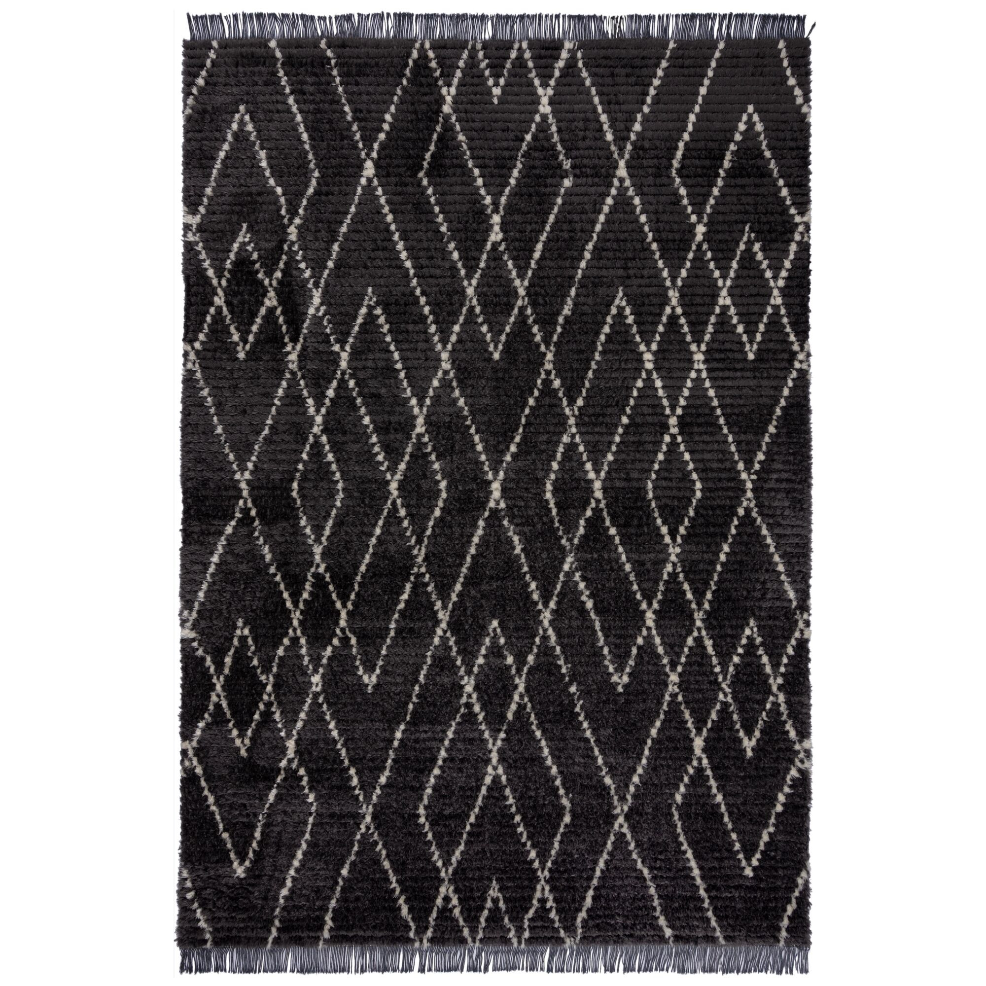 Flair Rugs, AKCIA: 160x230 cm Kusový koberec Domino Aisha Berber Monochrome, čierna, čiernobiela, obývacia izba