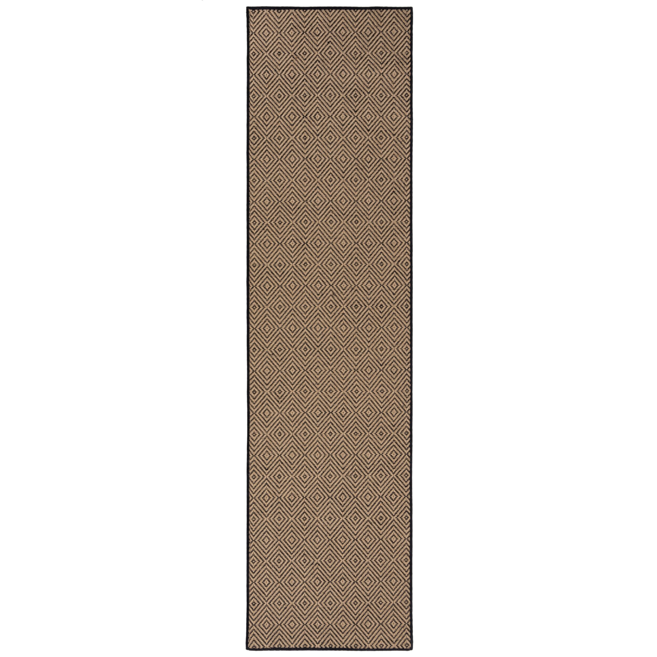 Flair Rugs, Behoň Geometric Jute Black, 60x230, béžová, chodba / predsieň