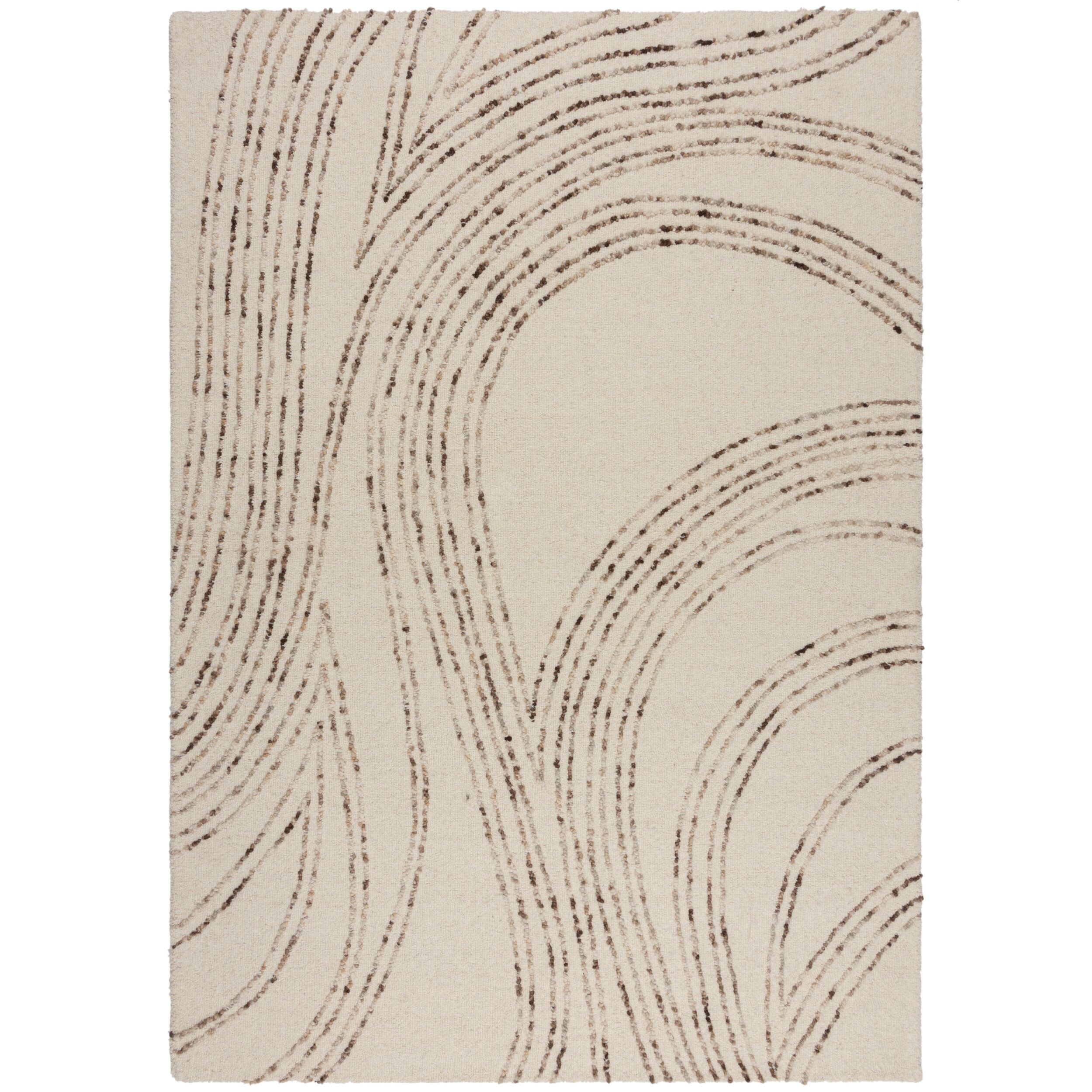 Flair Rugs, Kusový koberec Memphis Abstract Swirl Natural/Brown, 80x150, béžová, obývacia izba