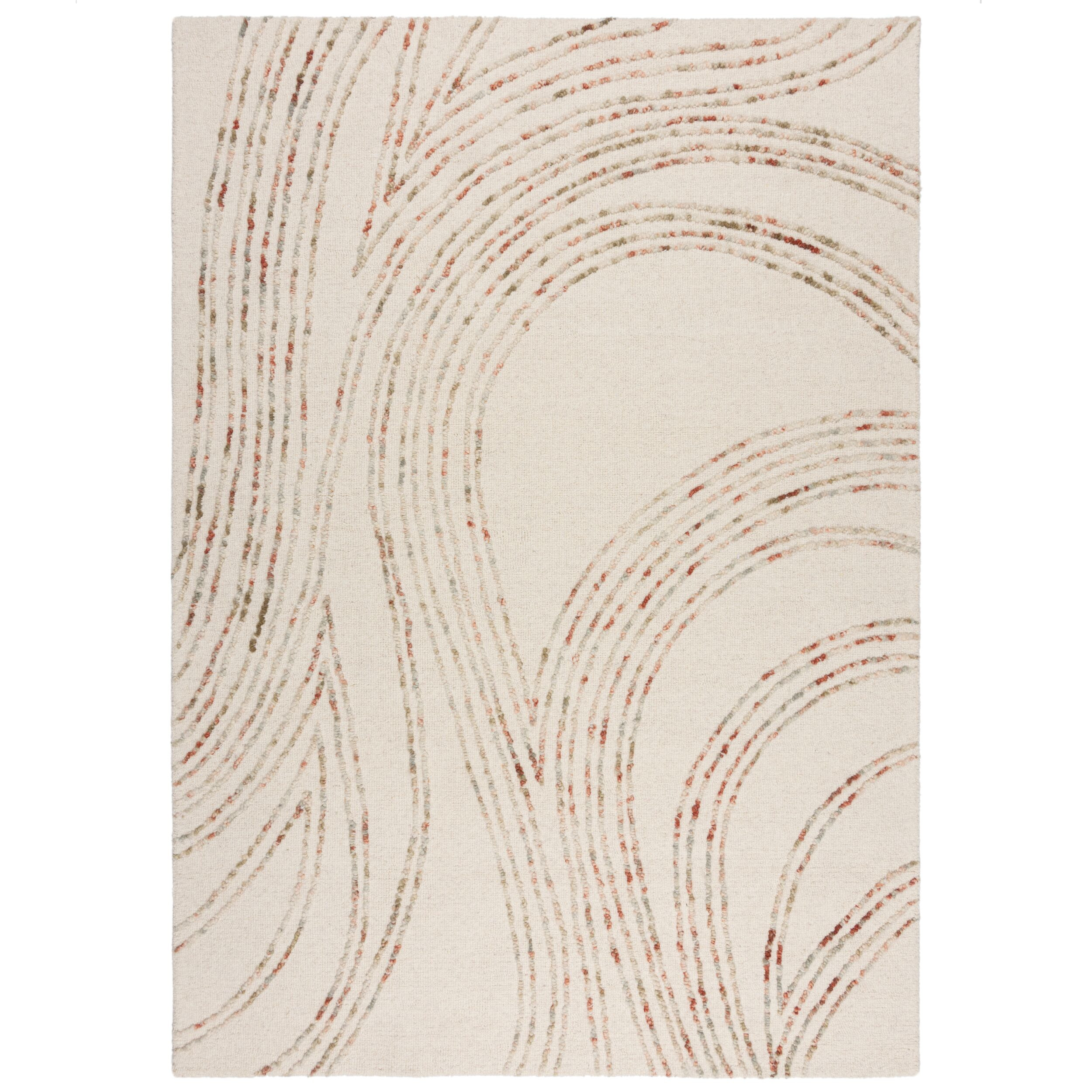 Flair Rugs, Kusový koberec Memphis Abstract Swirl Natural/Orange, 160x230, béžová, obývacia izba