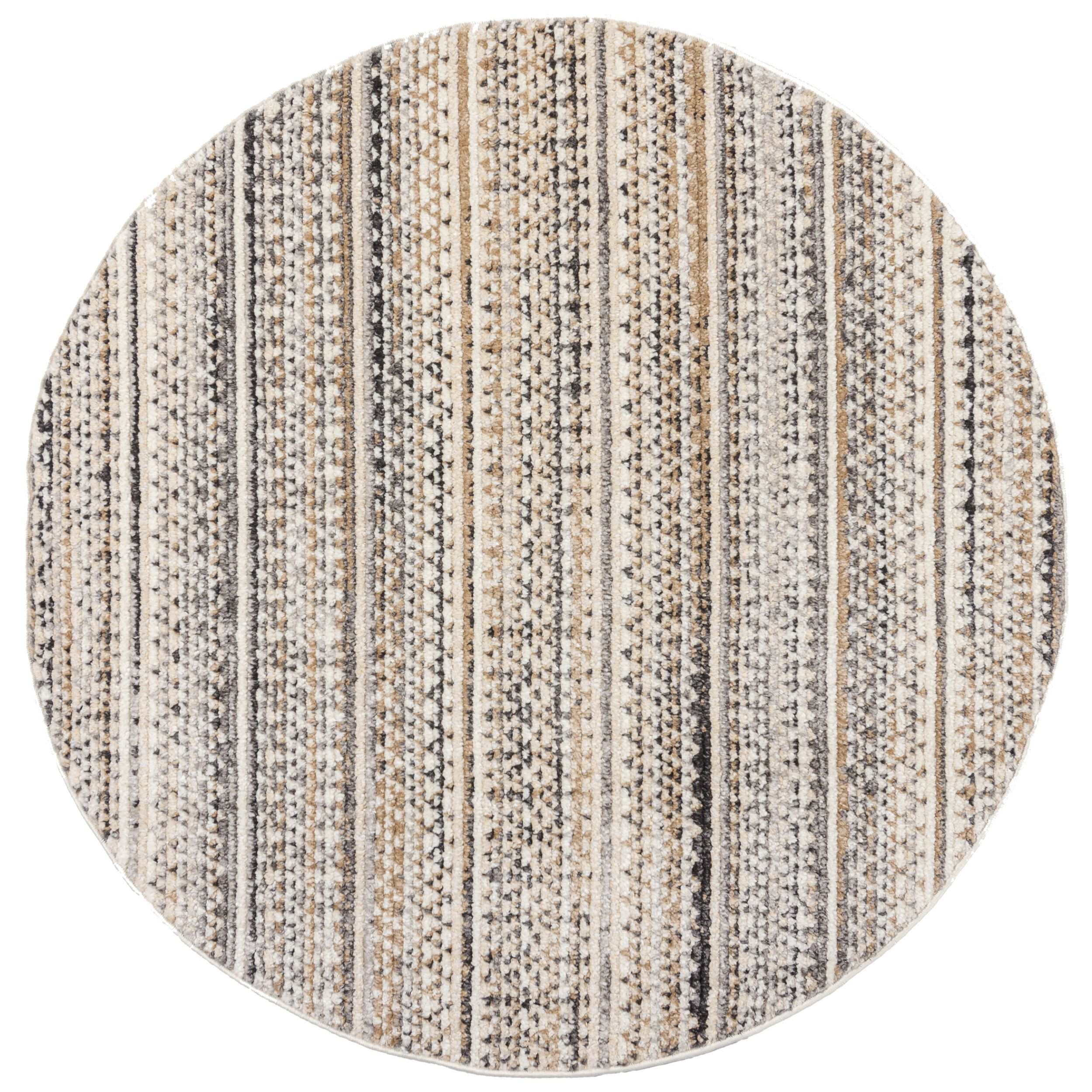 Flair Rugs, Kusový koberec Santiago Camino Natural kruh, 140x140 (priemer) kruh, béžová, obývacia izba