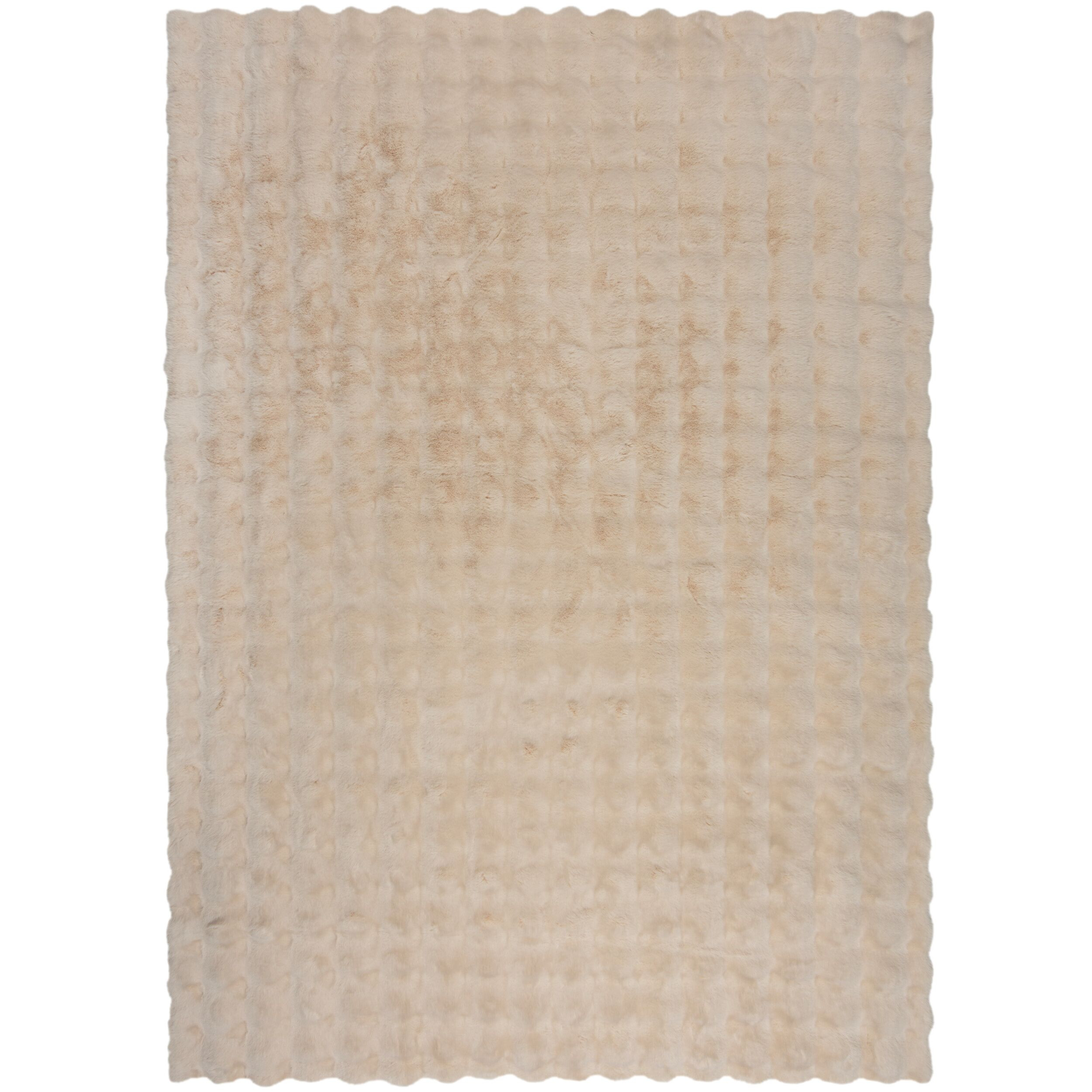 Flair Rugs, Kusový koberec Waffle Faux Fur Ivory, 180x290, béžová, obývacia izba