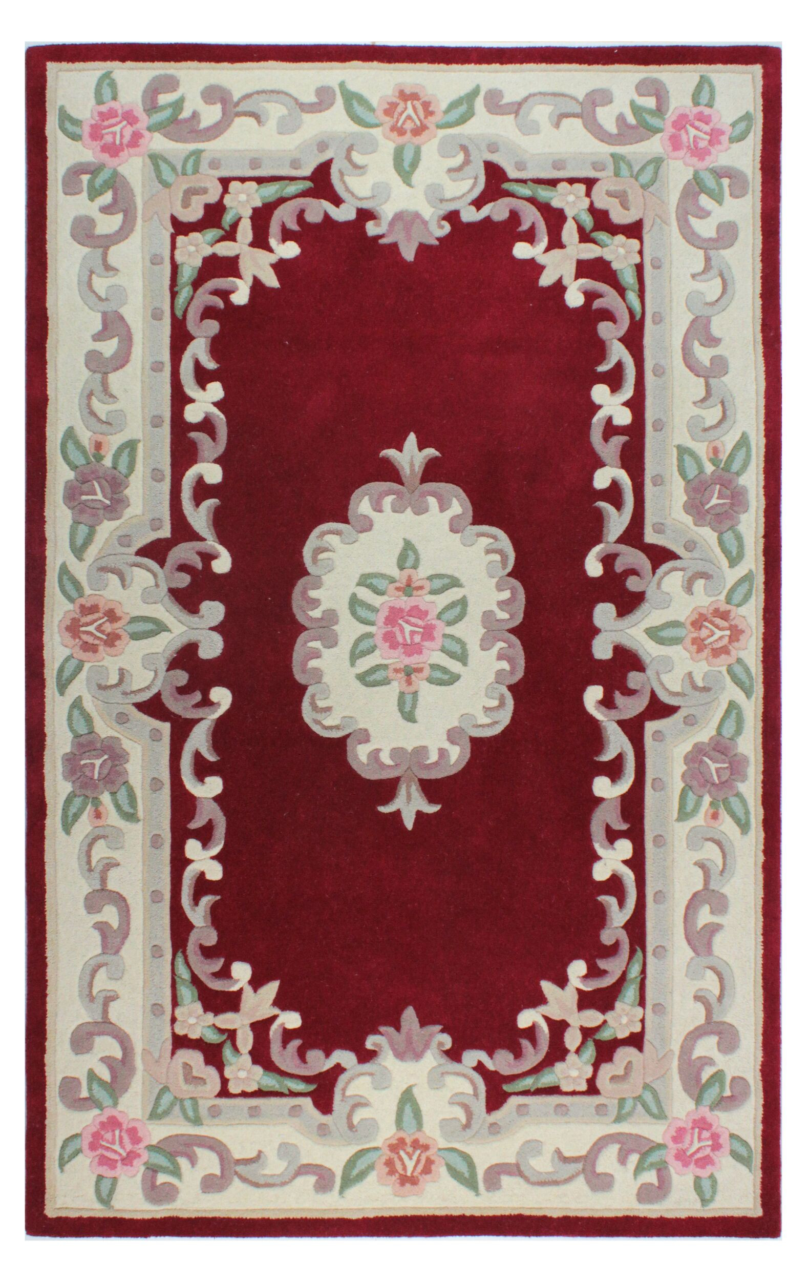 Flair Rugs, AKCIA: 75x150 cm Ručne všívaný kusový koberec Lotus premium Red, červená, chodba / predsieň