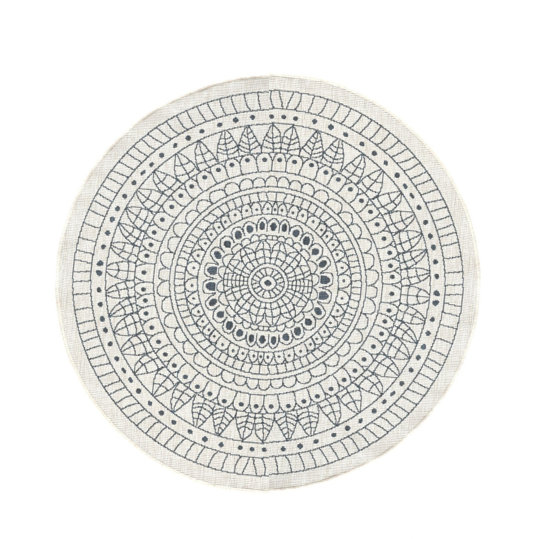 Hanse Home, Kusový koberec Twin-Wendeteppiche 103143 creme grau – na von aj na doma, 140x140 (priemer) kruh, šedá, chodba / predsieň