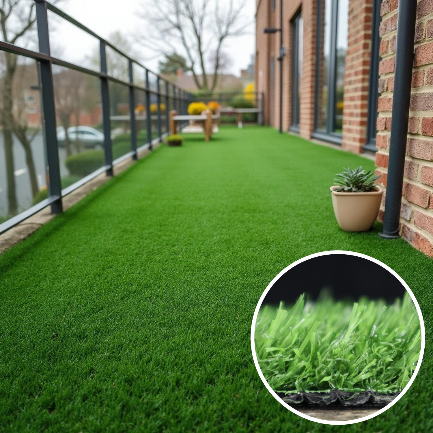 Trade Concept, Metrážna umelá tráva Pure Green, vyrezať kruh, šíře 2m,4m, zelená