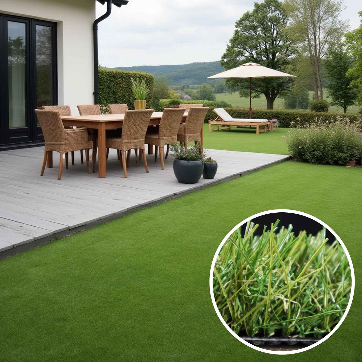 Europe Grass, Umelá tráva Rosalia, vyrezať kruh, šíře 4m, zelená