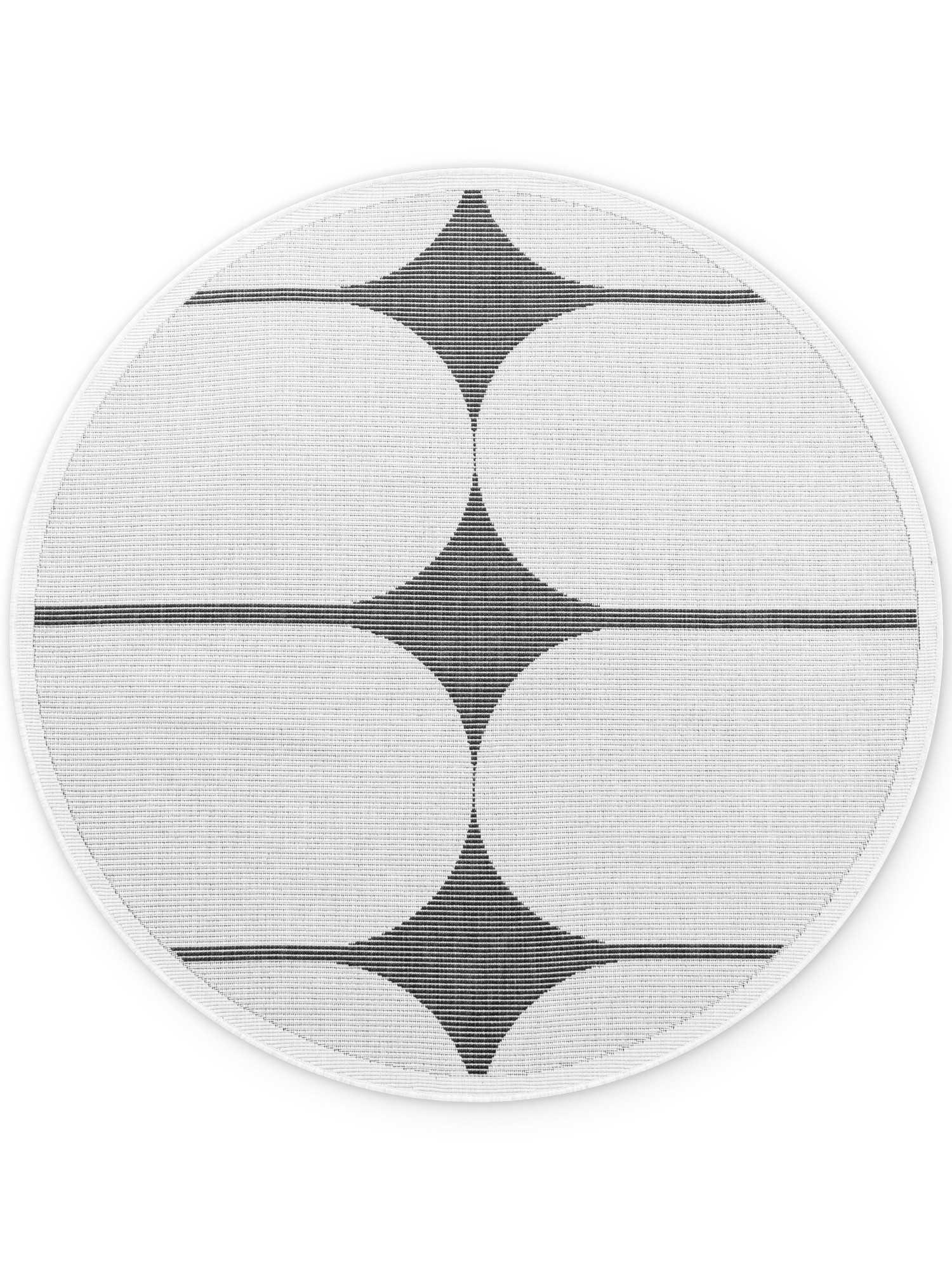 Hanse Home, Kusový koberec Duet Bowen 106244 Black/White kruh - na von aj na doma, 160x160, čiernobiela, chodba / predsieň