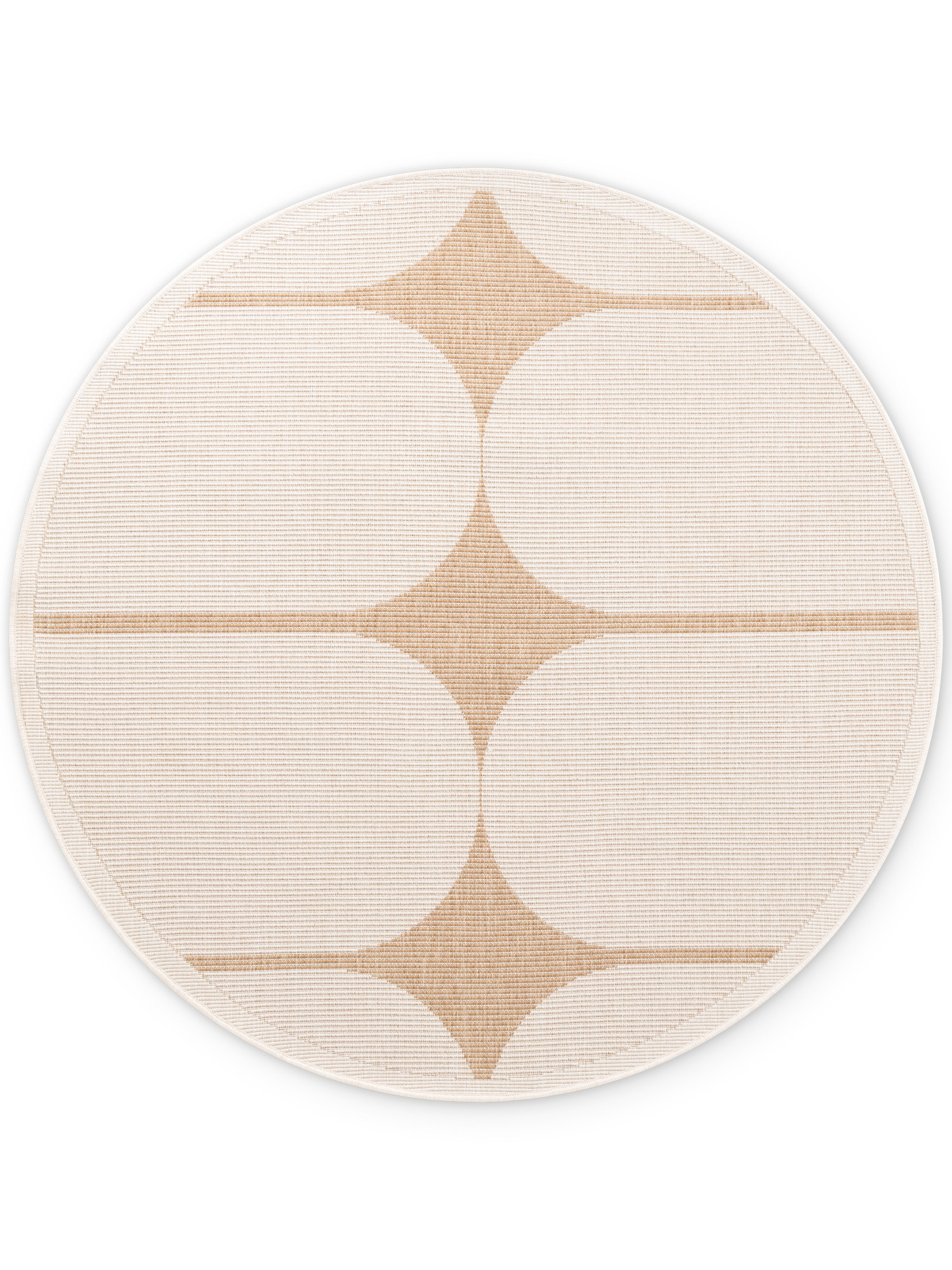 Hanse Home, Kusový koberec Duet Bowen 106245 Beige/White kruh - na von aj na doma, 160x160, béžová, chodba / predsieň