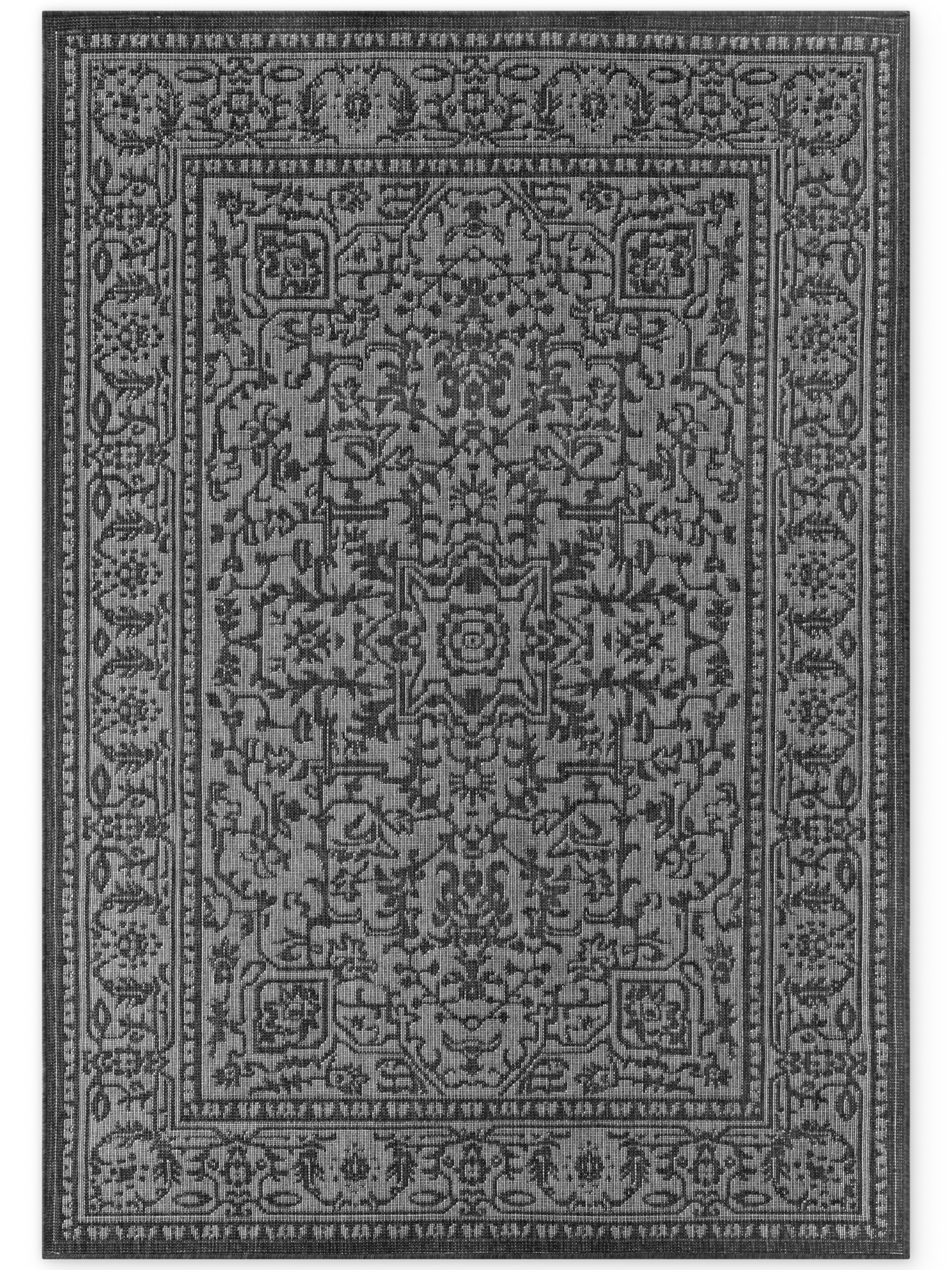 Hanse Home, Kusový koberec Duet Kona 106248 Black/White - na von aj na doma, 200x290, čiernobiela, chodba / predsieň