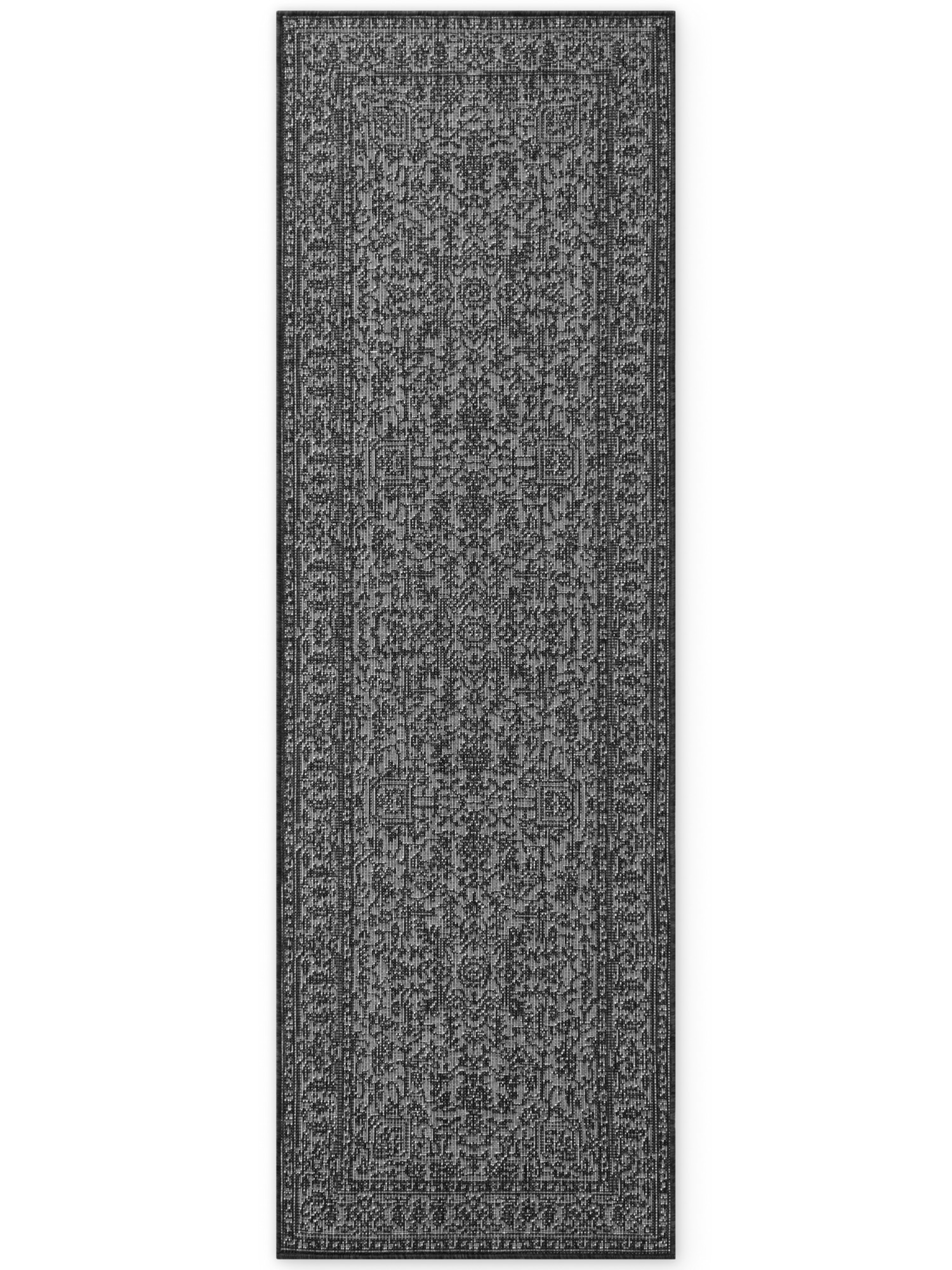 Hanse Home, Behúň Duet Kona 106248 Black/White - na von aj na doma, 80x250, čiernobiela, chodba / predsieň