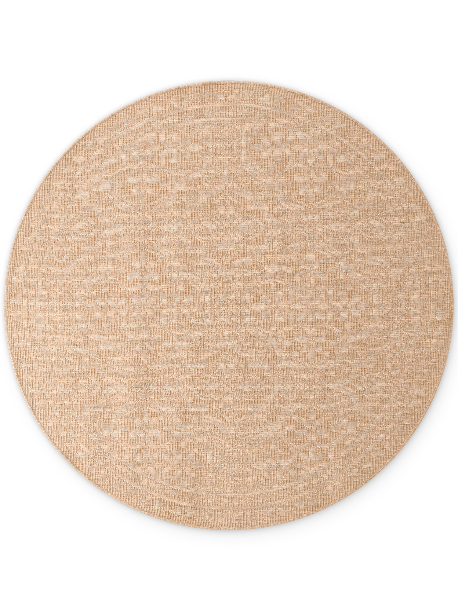 Hanse Home, Kusový koberec Duet Rosel 106252 Beige/White kruh - na von aj na doma, 160x160, béžová, chodba / predsieň