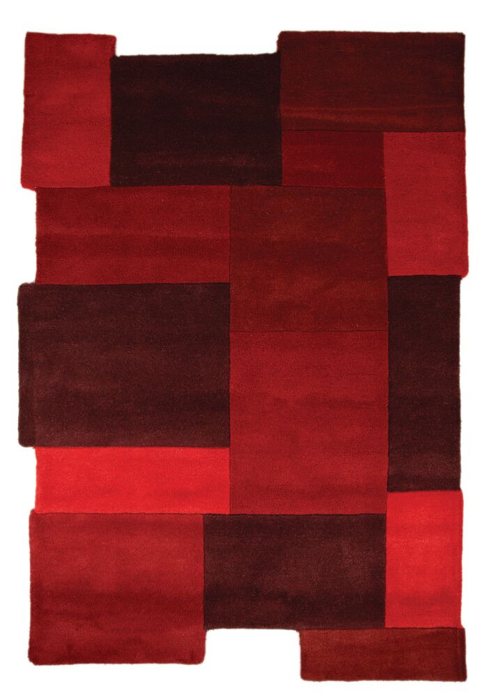 Flair Rugs, DOPREDAJ: 150x240 cm Kusový koberec Abstract Collage Red, 150x240, červená, chodba / predsieň