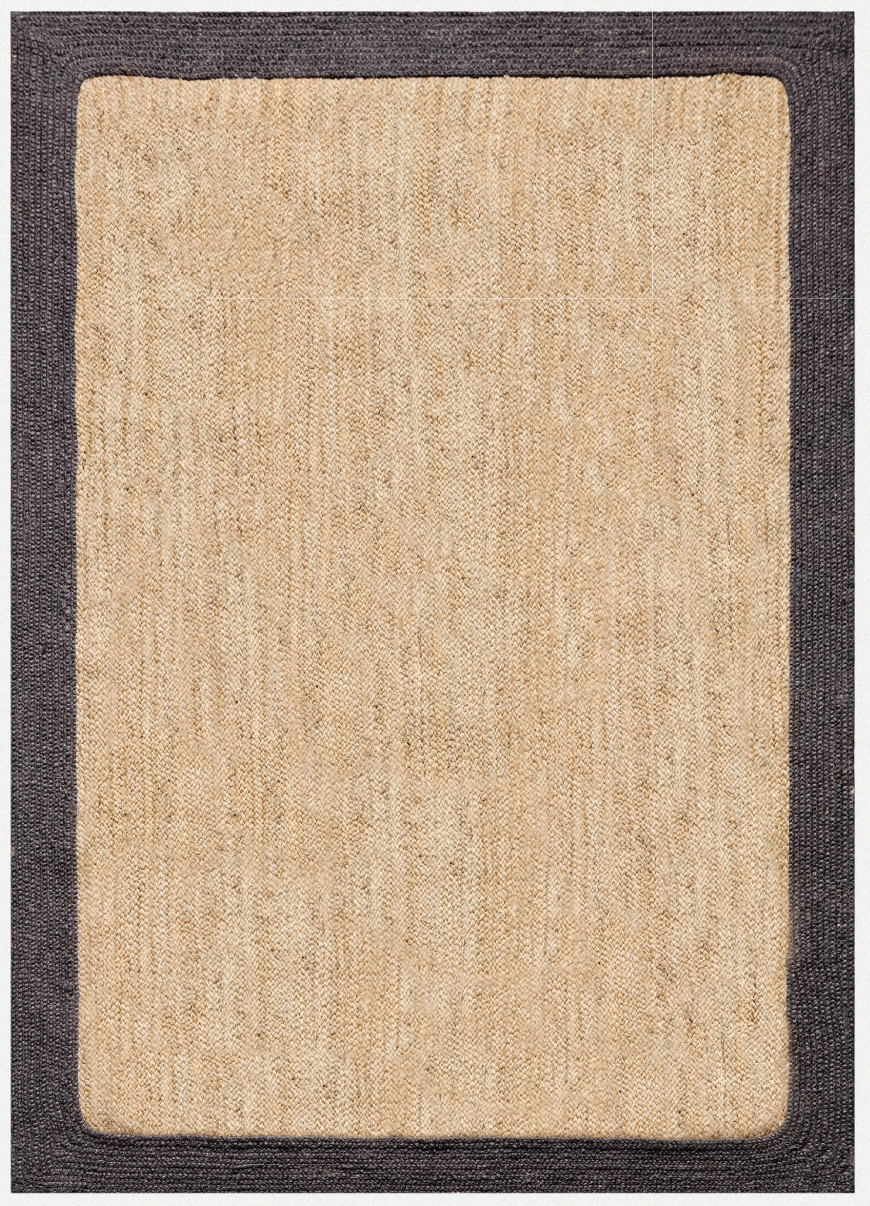 Diamond Carpets India, Ručne viazaný kusový koberec Brisa SM 08 Natural Black, 120x170, béžová, chodba / predsieň