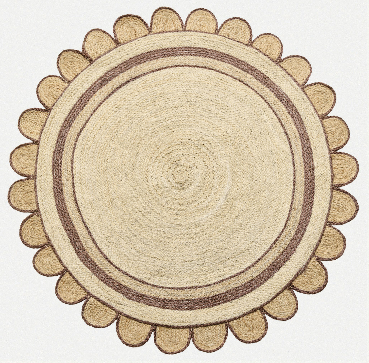 Diamond Carpets India, Ručne viazaný kusový koberec Nora J 30 Natural kruh, 120x120, béžová, chodba / predsieň