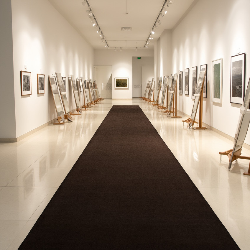 SUPER CENA: Hnedý výstavový koberec Budget metrážny, na mieru, šíře 4m, hnedá, resine, chodba / predsieň