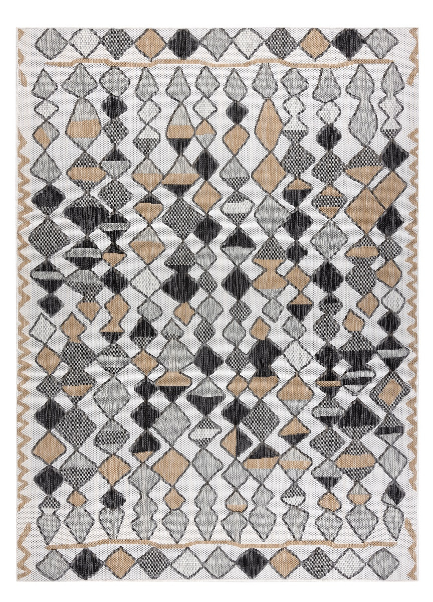 Dywany Łuszczów, AKCIA: 160x220 cm Kusový koberec Cooper Sisal Diamonds 22217 ecru/black – na von aj na doma, šedá, viacfarebná, chodba / predsieň