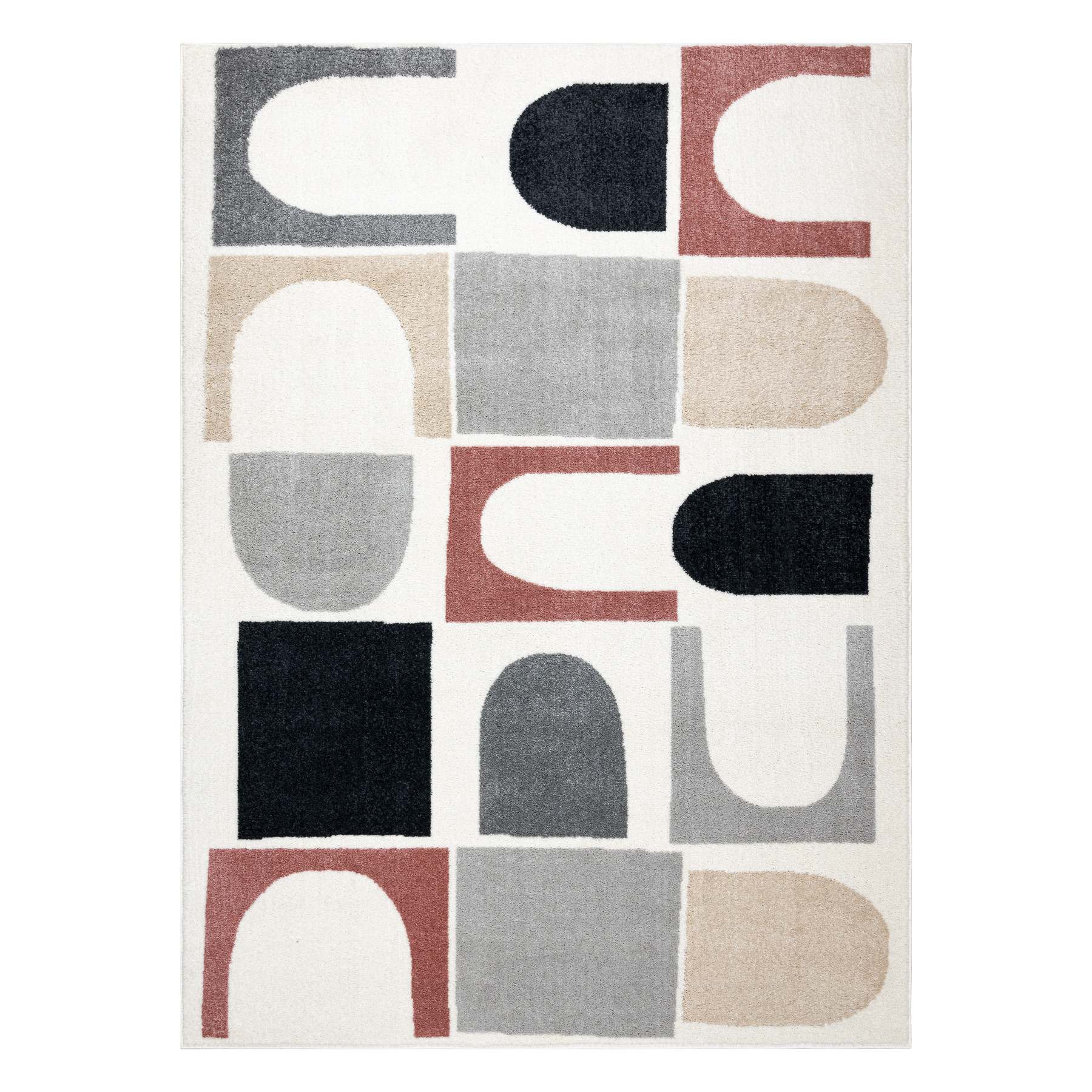 Dywany Łuszczów, Kusový koberec Fusion 0213 white/dark pink, 80x150, viacfarebná, kancelária