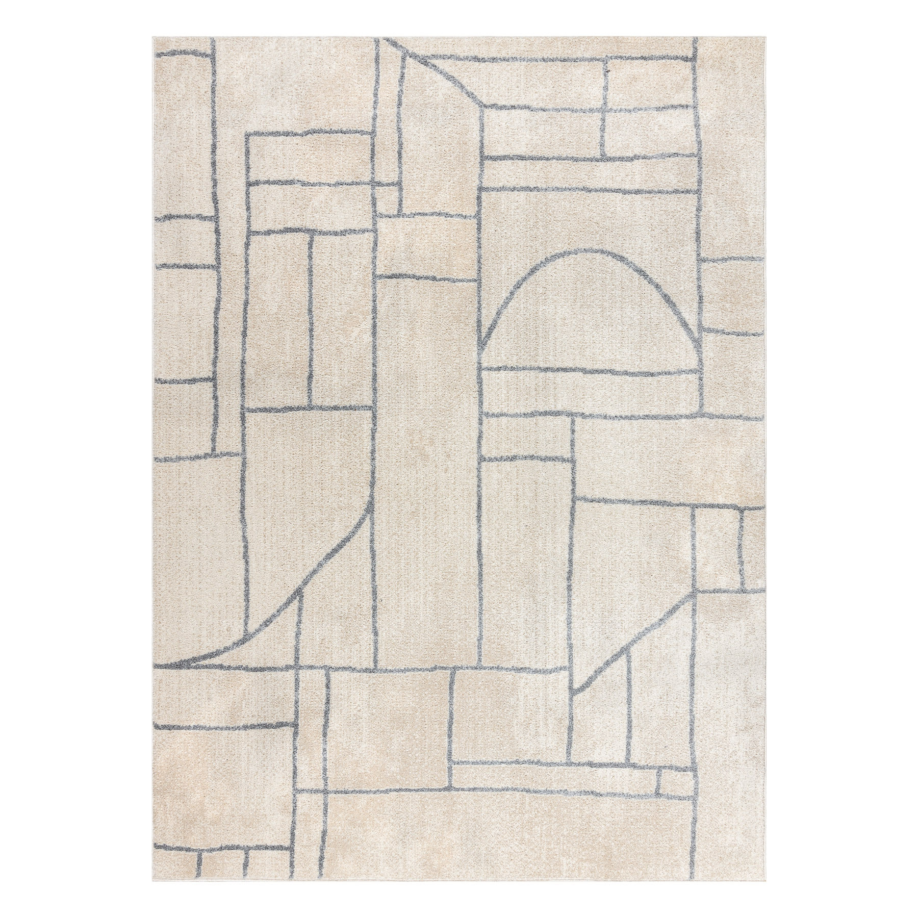 Dywany Łuszczów, Kusový koberec Fusion 0806 cream/l. grey, 80x150, biela, kancelária