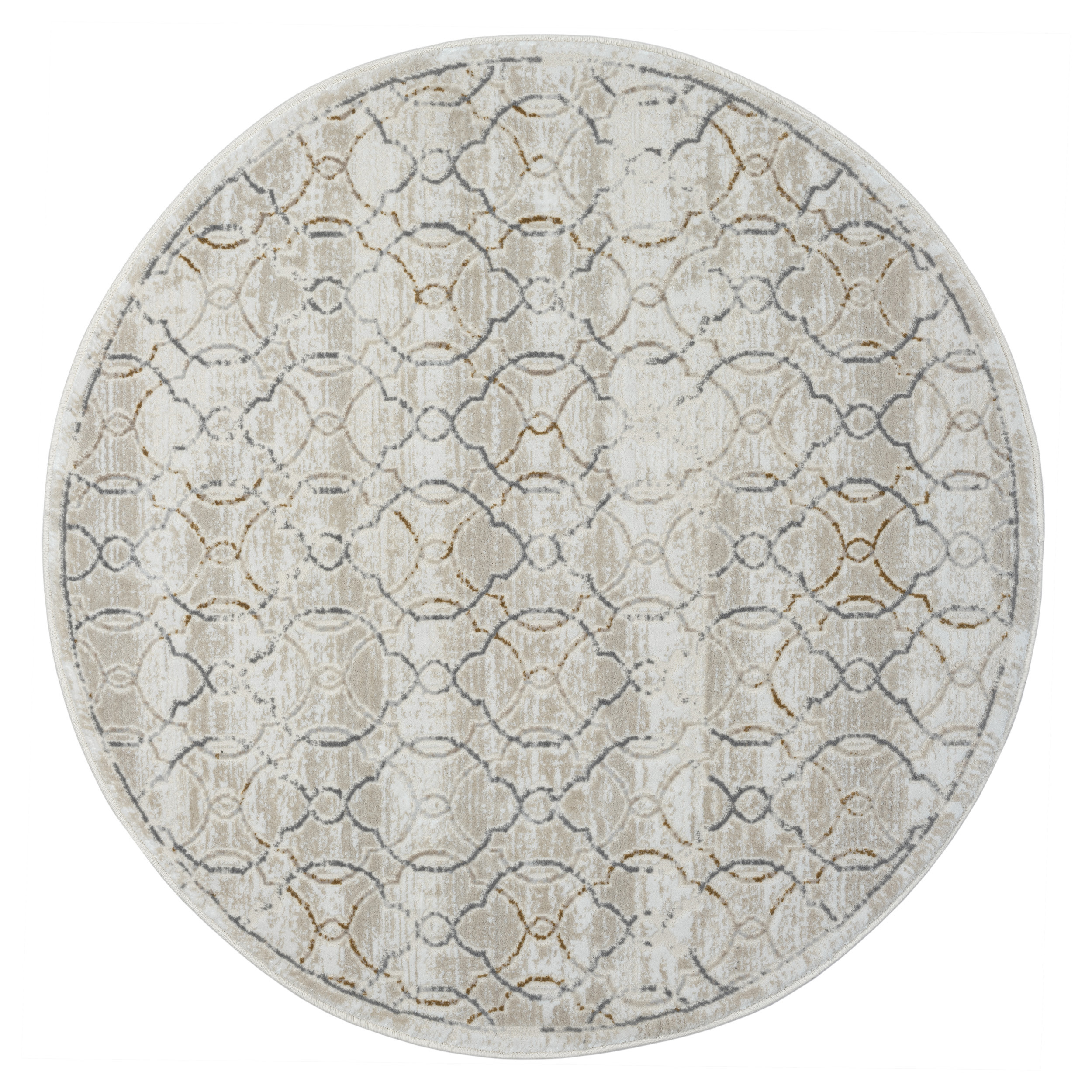 My Flair, Kusový koberec My Floor CA60034 creme kruh, 120x120 (priemer) kruh, šedá, chodba / predsieň