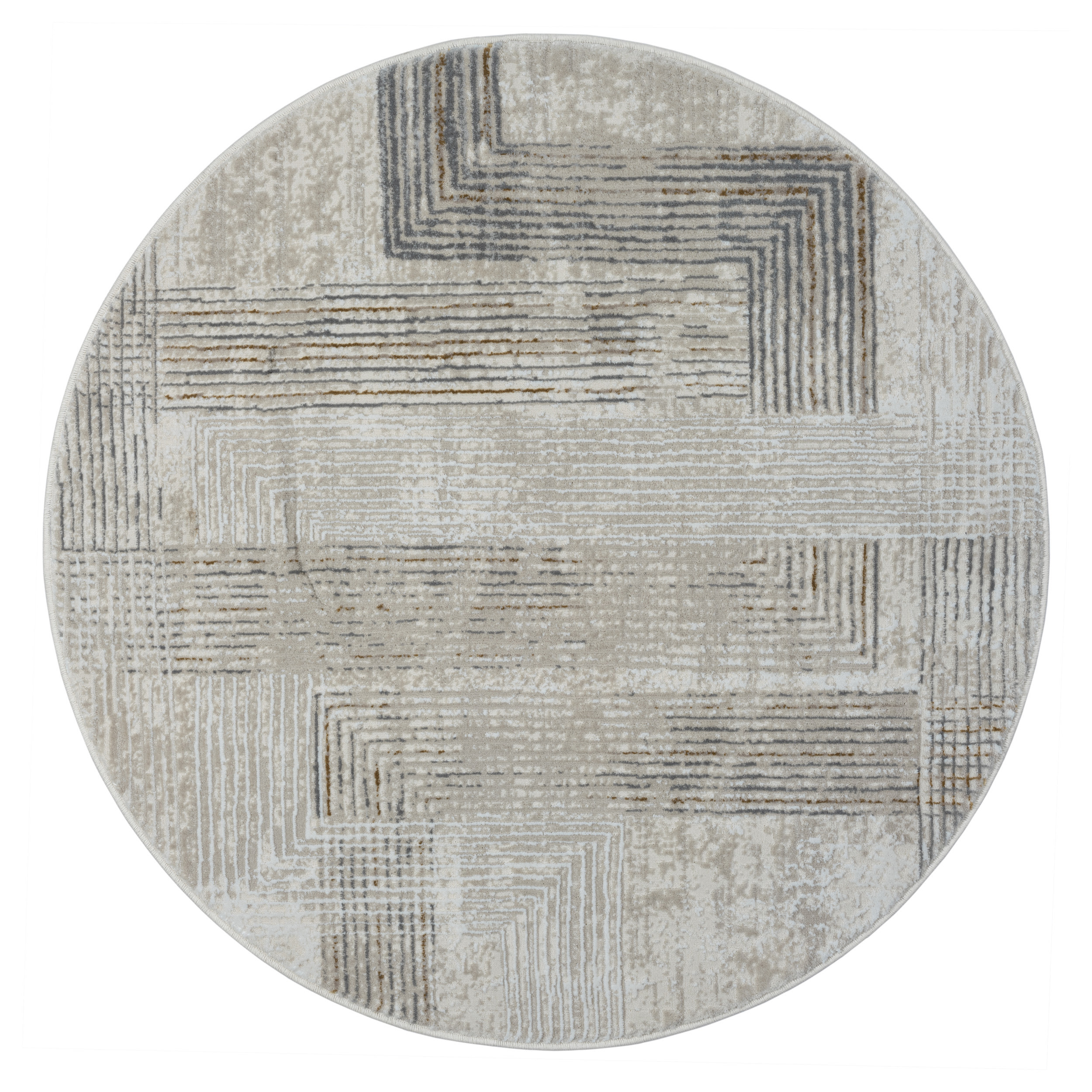 My Flair, Kusový koberec My Way CA60058 creme kruh, 120x120 (priemer) kruh, šedá, chodba / predsieň